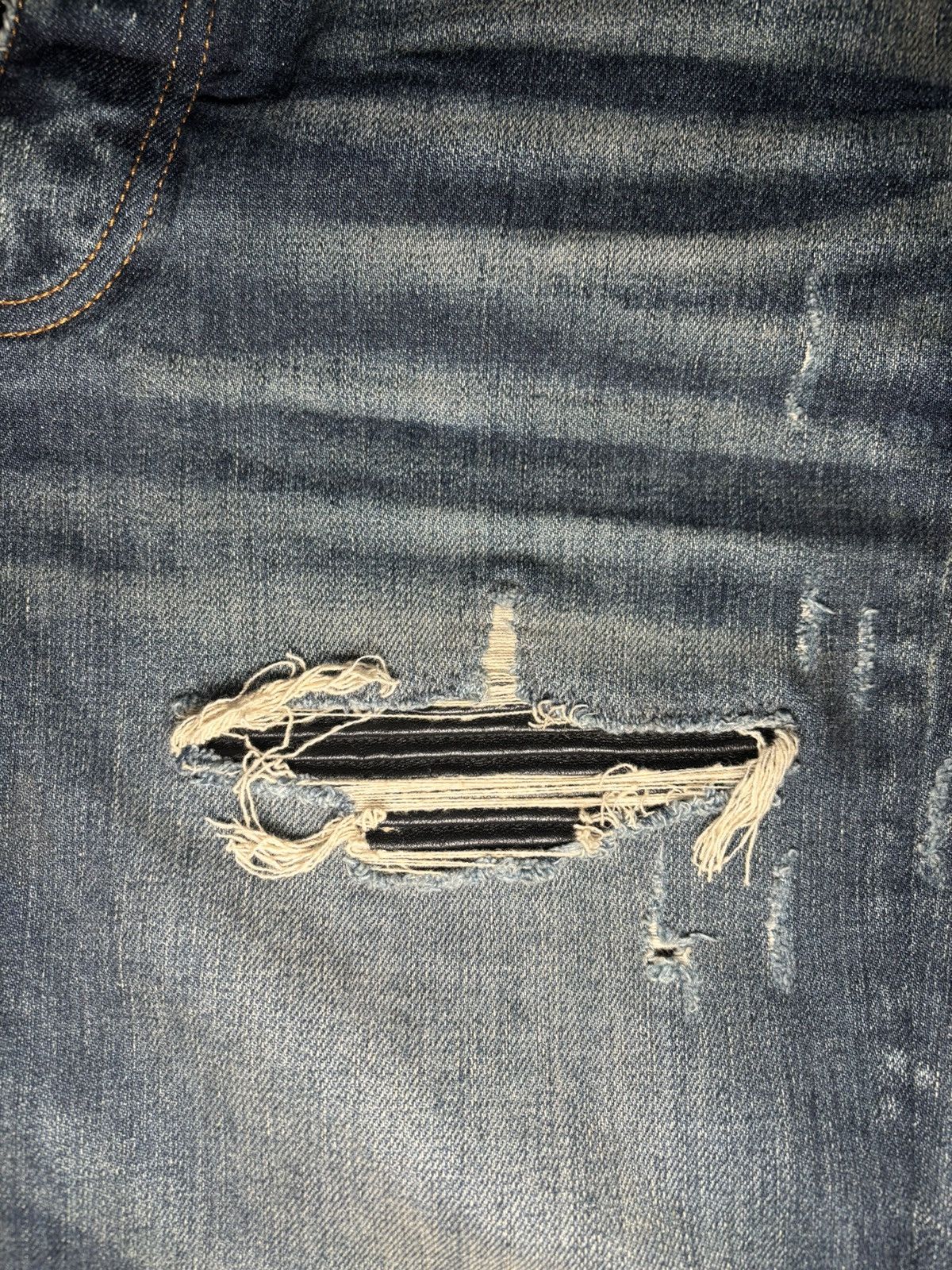 Amiri Mike Amiri Blue With Black Size US 31 - 13 Thumbnail