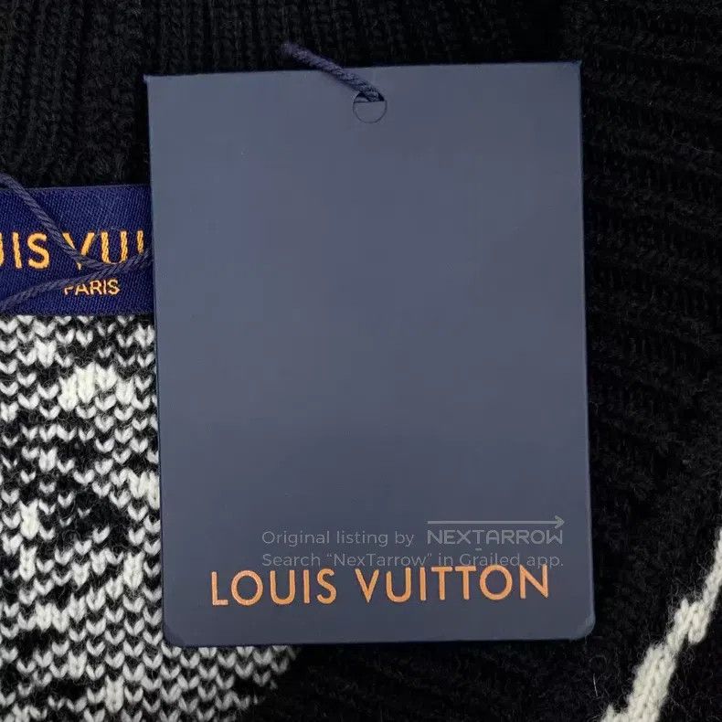 Louis Vuitton Louis Vuitton 23 Black Floral Intarsia Wool V-Neck Single- Size US S / EU 44-46 / 1 - 8 Thumbnail