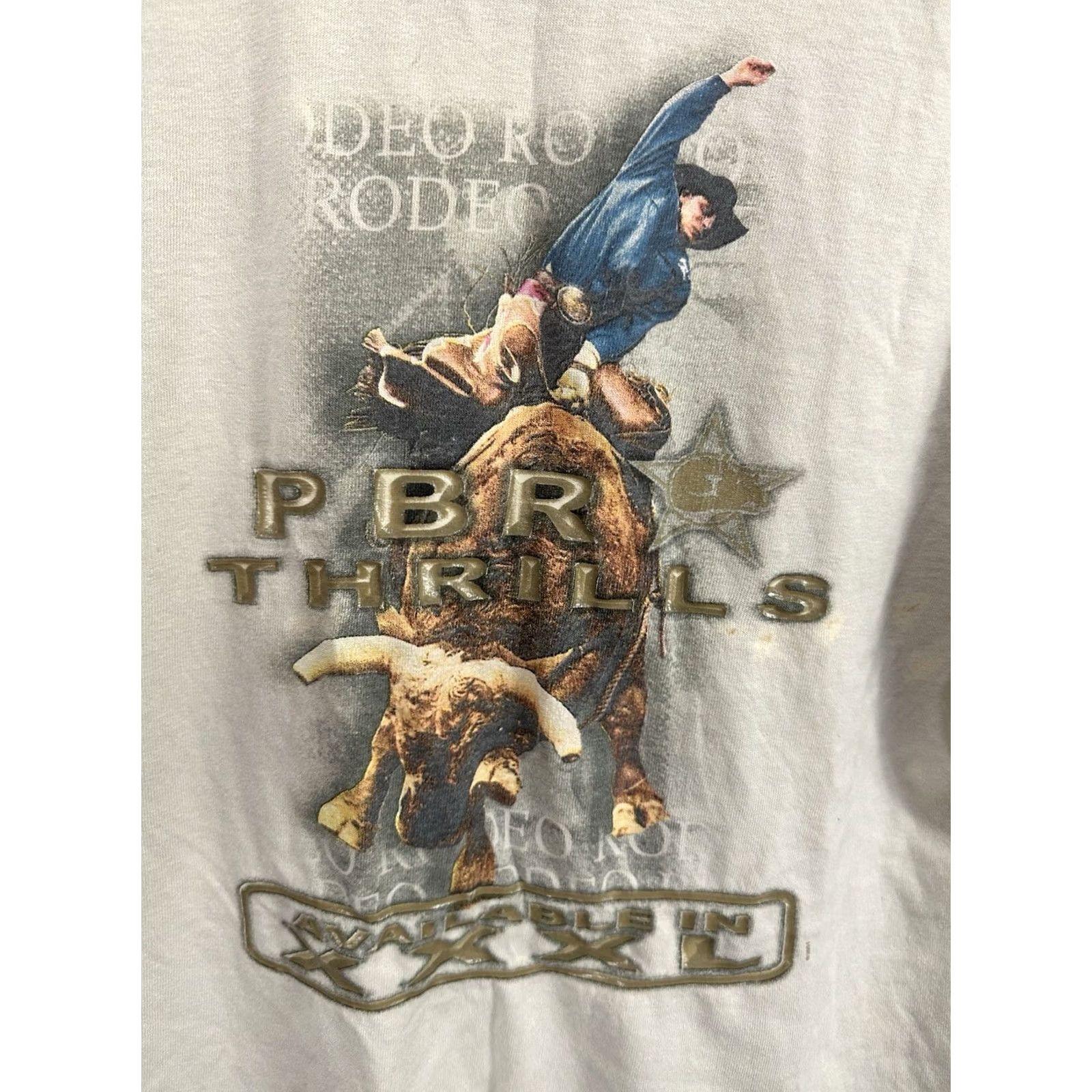 Wrangler VTG Wrangler PBR Trills Bull Rodeo Ride T-Shirt Size M Beige Mens Short Sleeve Shirt Size US M / EU 48-50 / 2 - 4 Thumbnail