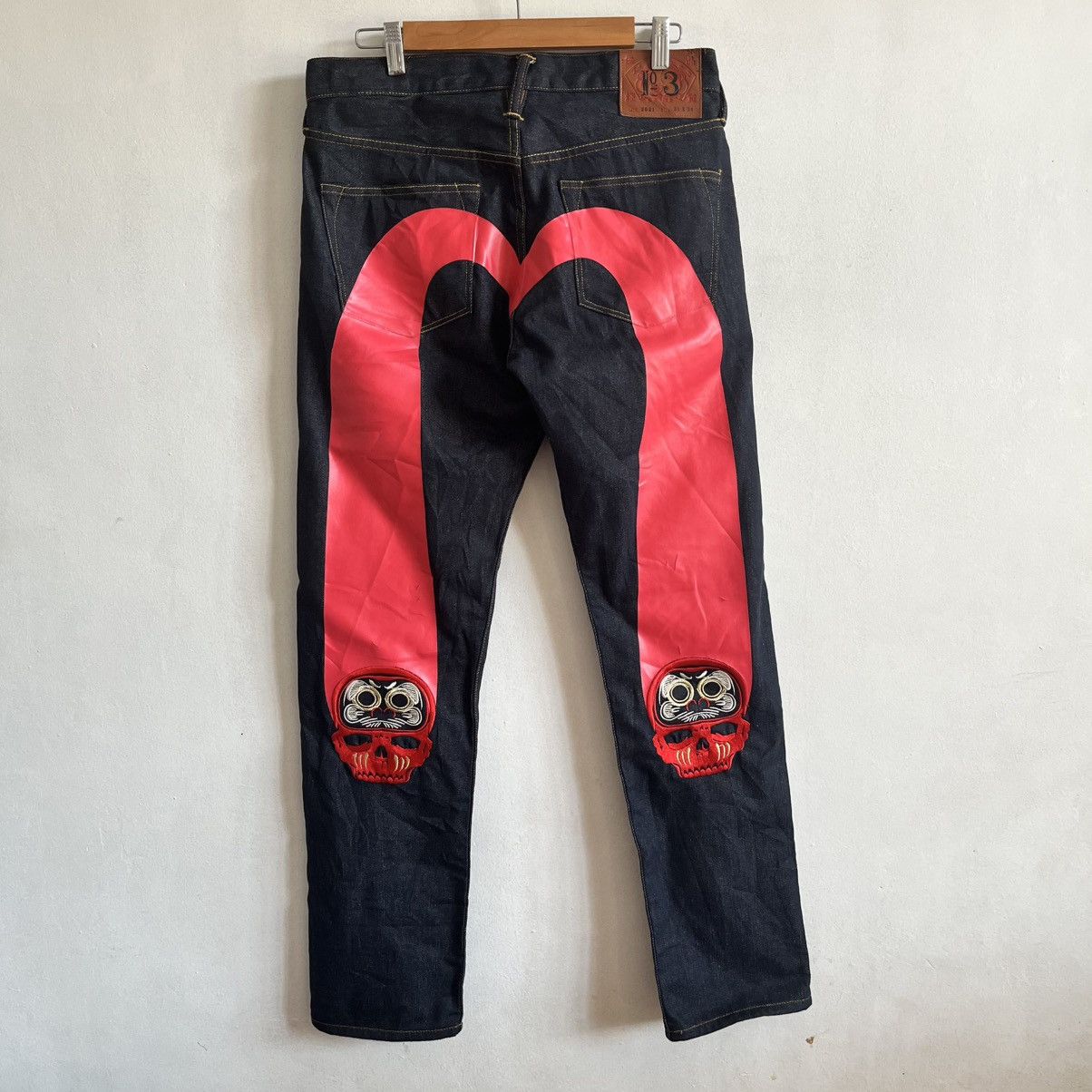 Evisu EVISU SKULL DAICOCK INDIGO SELVEDGE PANTS Size US 32 / EU 48 - 11 Thumbnail