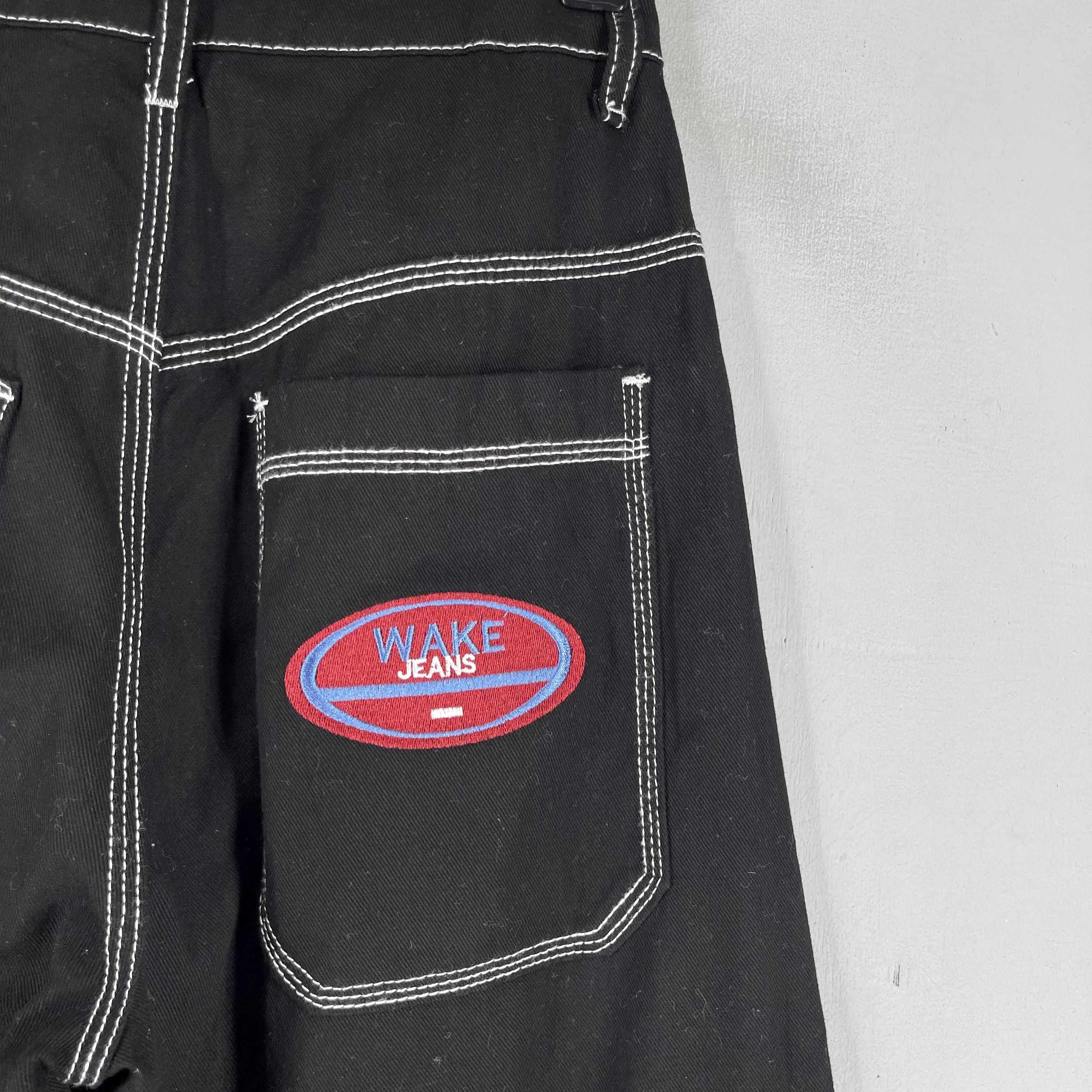 Japanese Brand Vintage Wake Jeans Baggy Hip Hop Multi Pocket Cargo Pant Size 26" / US 2 / IT 38 - 9 Thumbnail