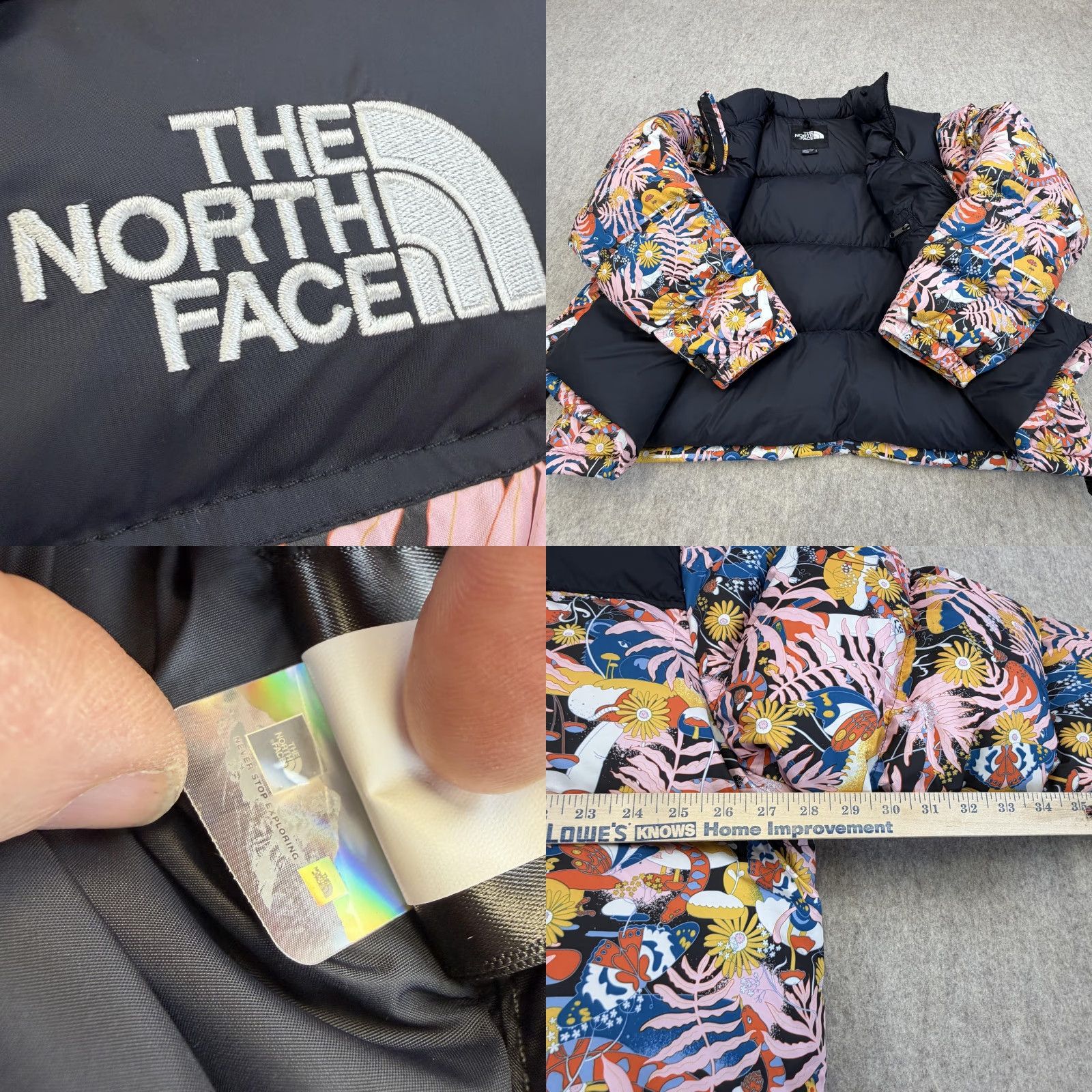 The North Face The North Face Jacket Womens 3X Black Floral Nuptse Plus Down Puffer Naomi Otsu Size XXL / US 16-18 / IT 52-54 - 9 Thumbnail