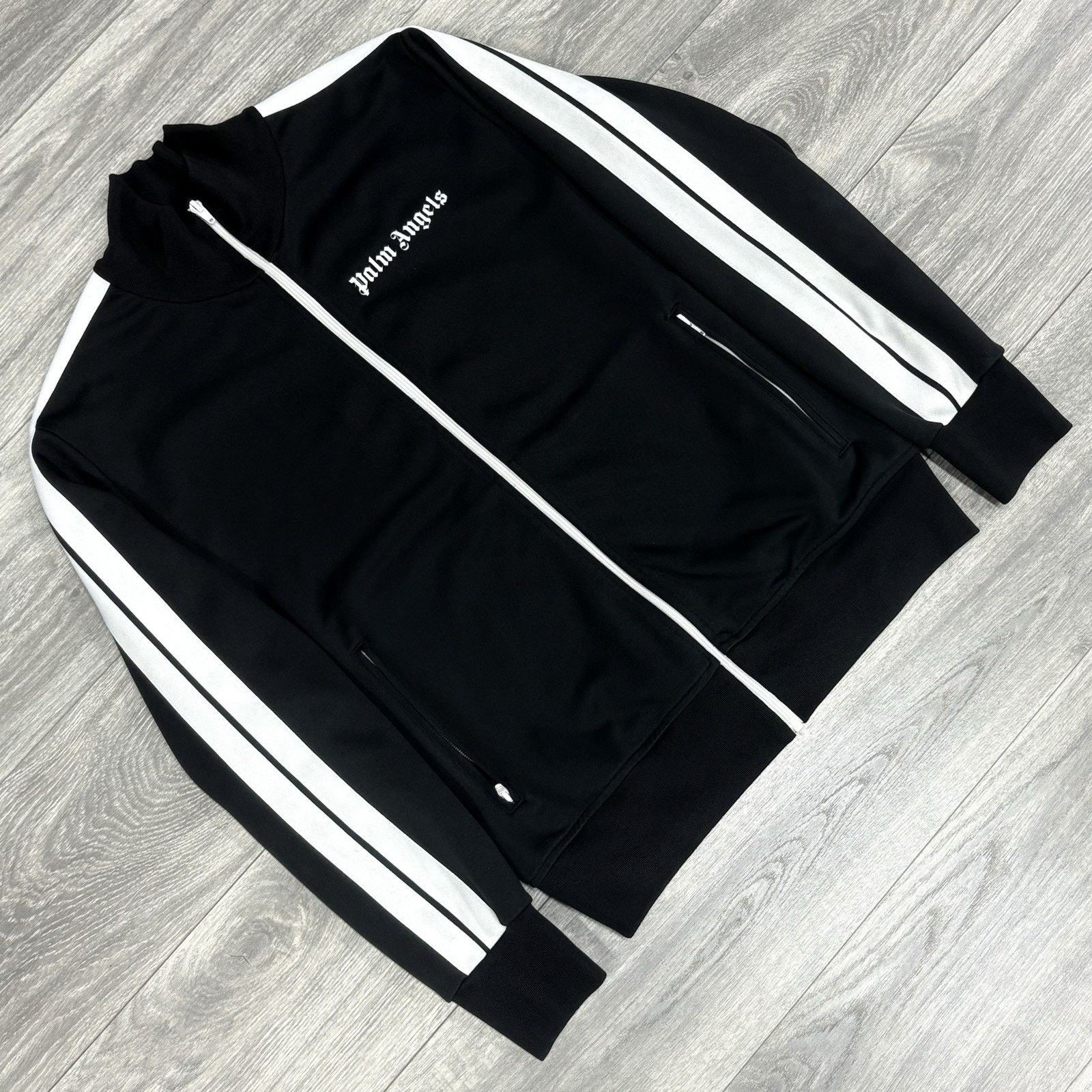 Palm Angels Size L - Palm Angels Classic Track Jacket ' Black White ' Size US L / EU 52-54 / 3 - 2 Thumbnail