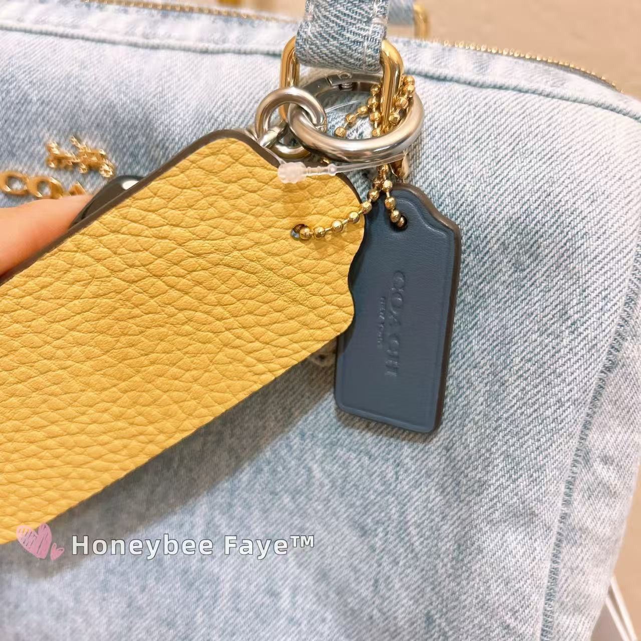 Coach Rowan Satchel Bag In Loved Denim With Charms CDY74 Size ONE SIZE - 8 Thumbnail