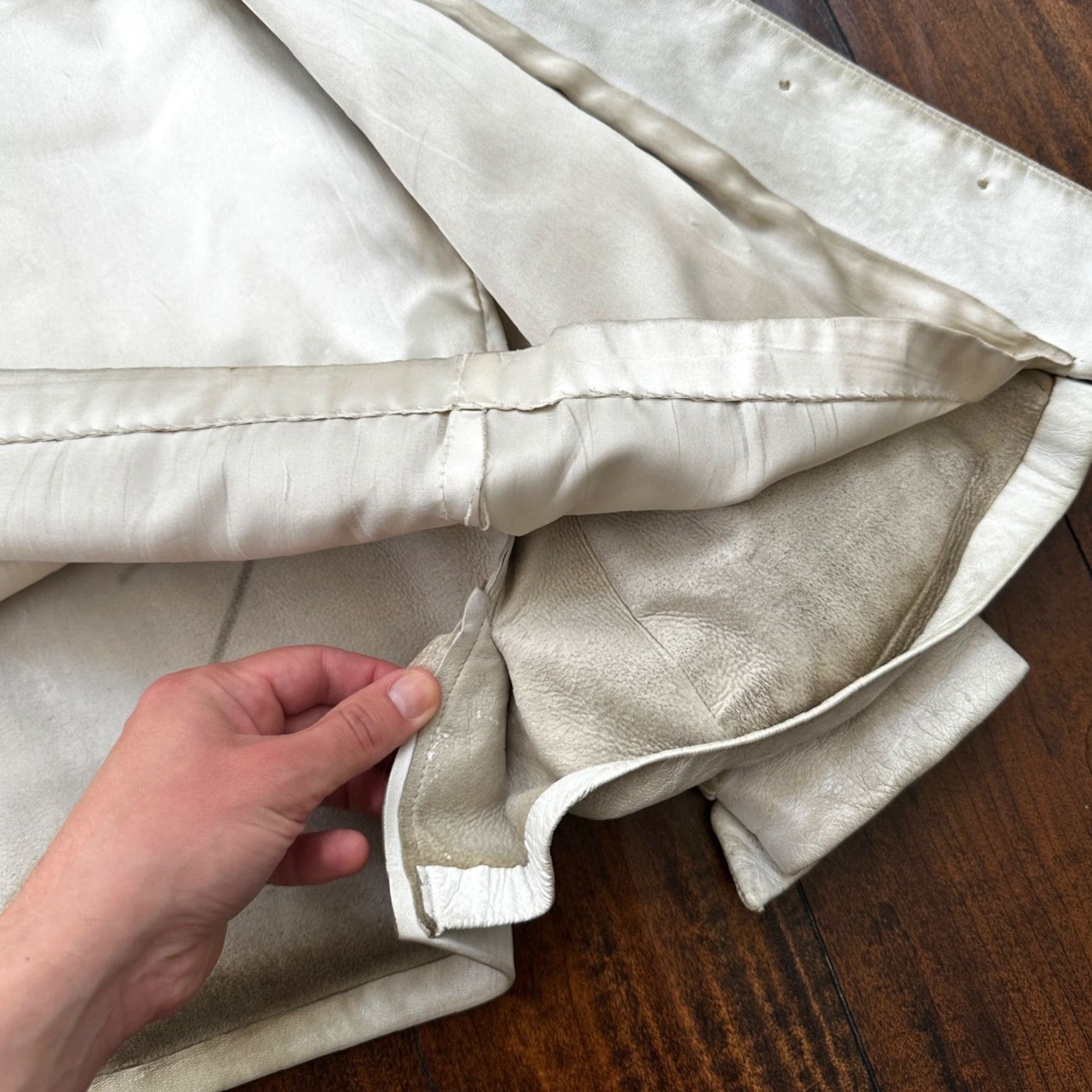 Vintage VTG White Leather Western Rancher Jacket 1960s Unbranded 남? Size US XXS / EU 40 - 6 Thumbnail