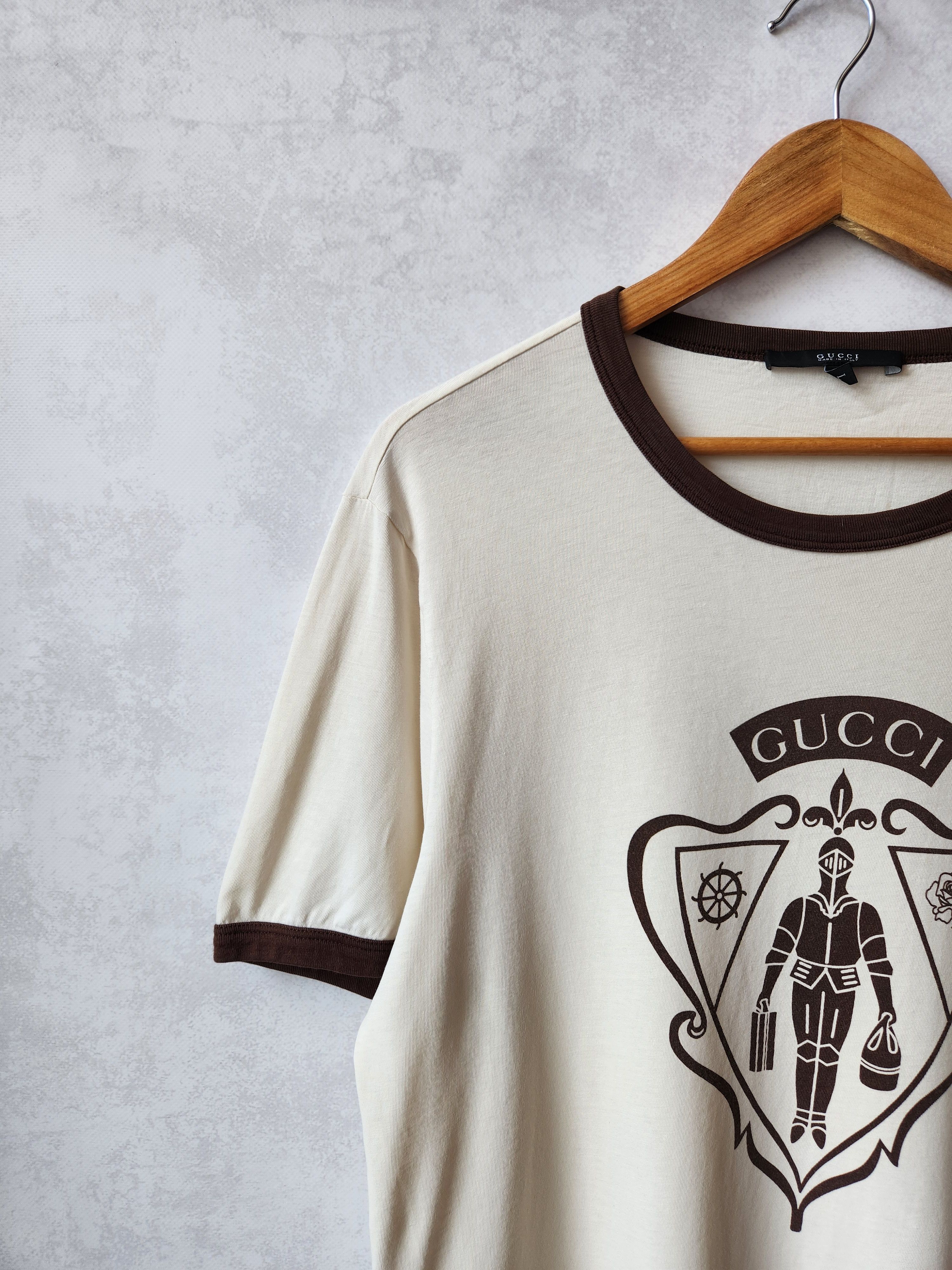Gucci × Luxury Vintage gucci knight print logo t shirt | Grailed
