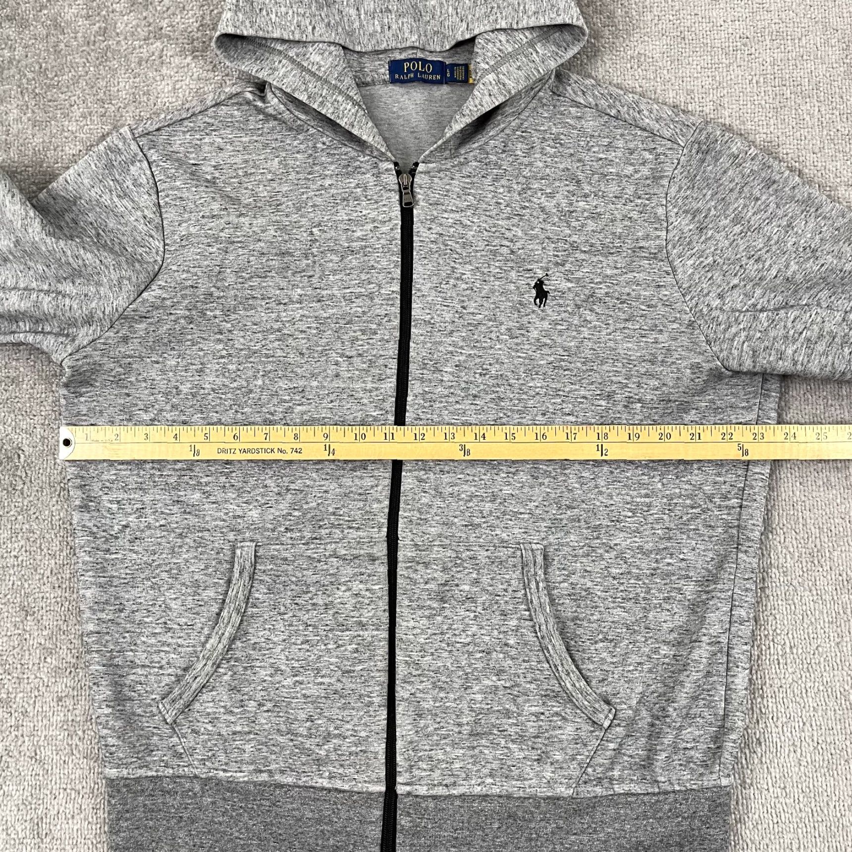 Polo Ralph Lauren Polo Ralph Lauren Hoodie Mens Large Heather Gray Fleece Knit Full Zip Sweatshirt Size US L / EU 52-54 / 3 - 5 Thumbnail
