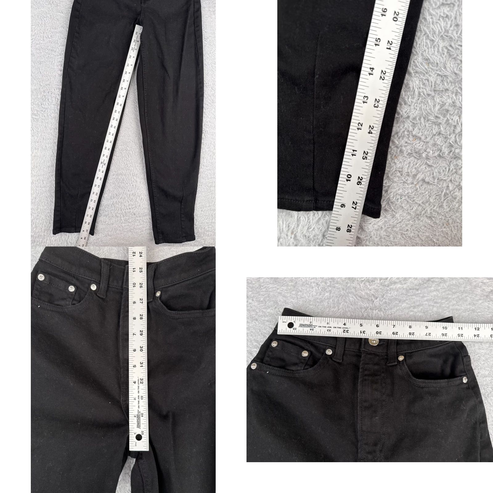 Vintage Divided Jeans Womens 0 Black Denim High Rise Tapered Bloused Hem Cotton 21x28 Size XS / US 0-2 / IT 36-38 - 8 Thumbnail