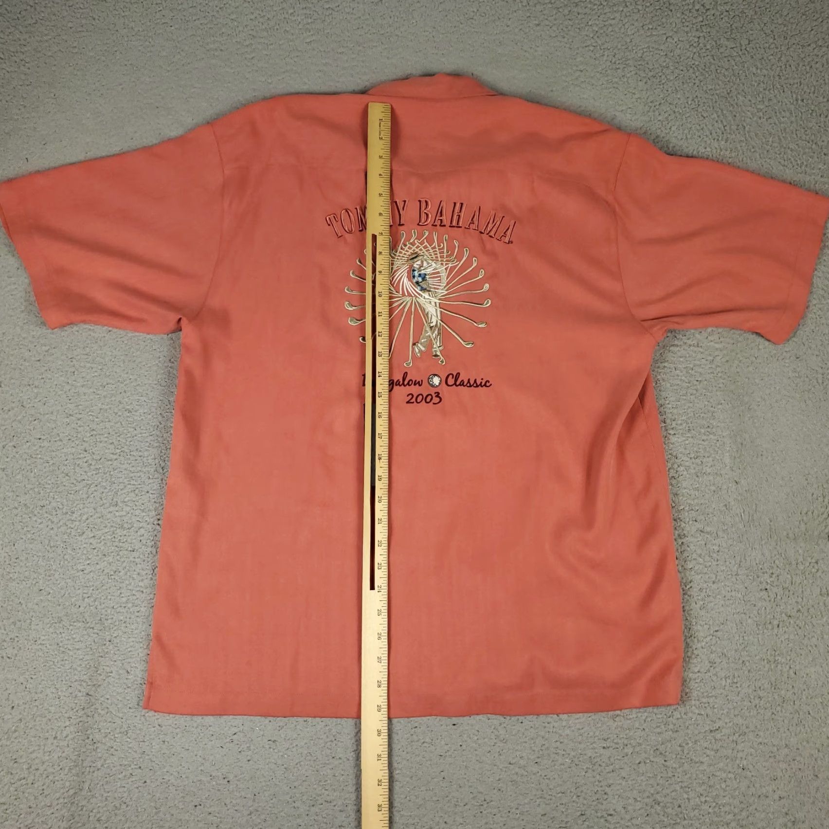 Tommy Bahama Tommy Bahama Shirt Mens M Gulf 2003 Embroidered Silk Hawaiian Red Short Sleeve Button-Up Size US M / EU 48-50 / 2 - 5 Thumbnail