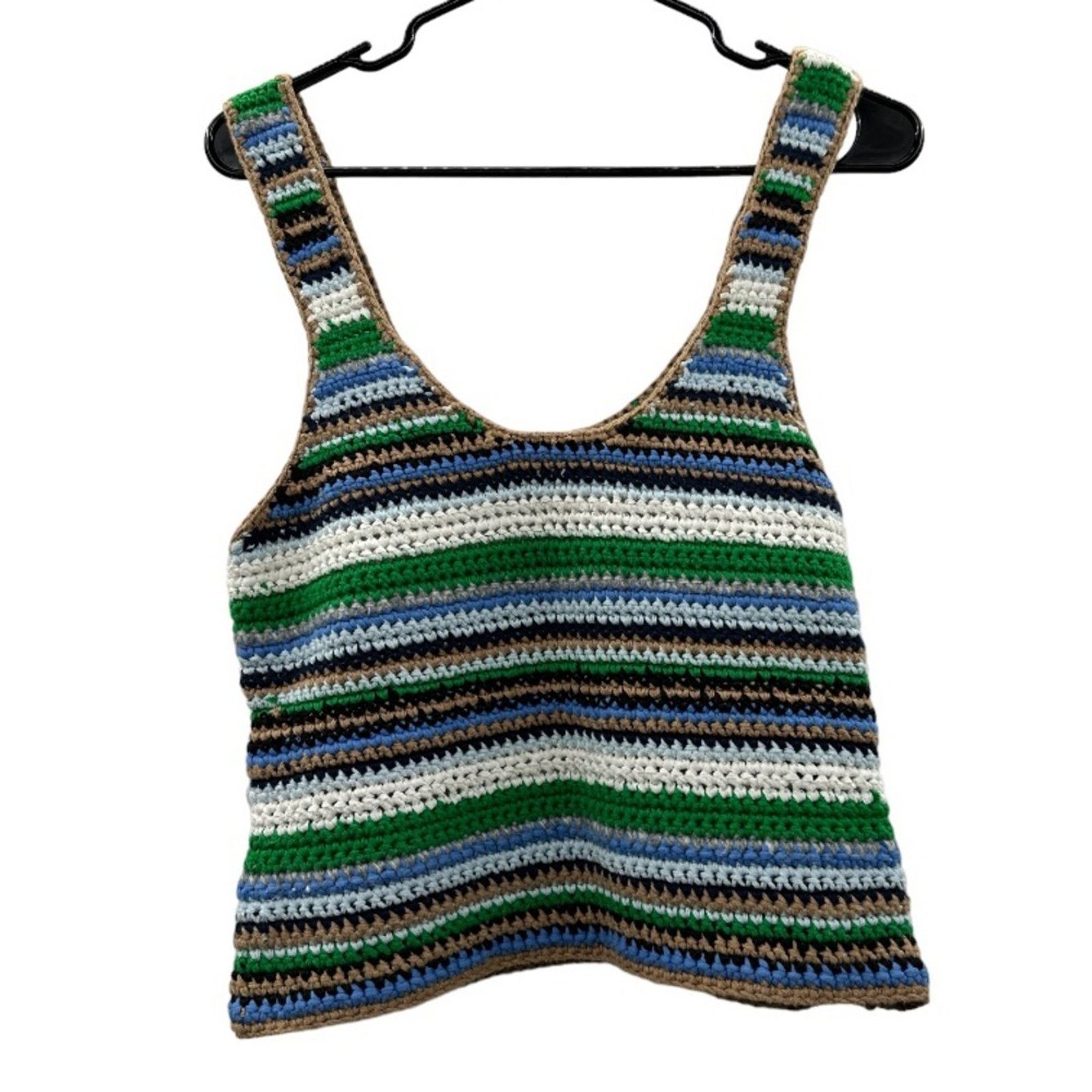 Frame Frame Hand Chunky Crochet Stripe Wool Blend Pullover Top Size S / US 4 / IT 40 - 3 Thumbnail