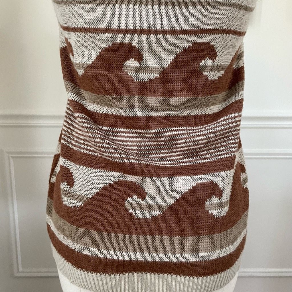 Vintage Vintage 70s Campus Casuals Brown Wave Sweater Vest XS Size XS / US 0-2 / IT 36-38 - 5 Thumbnail