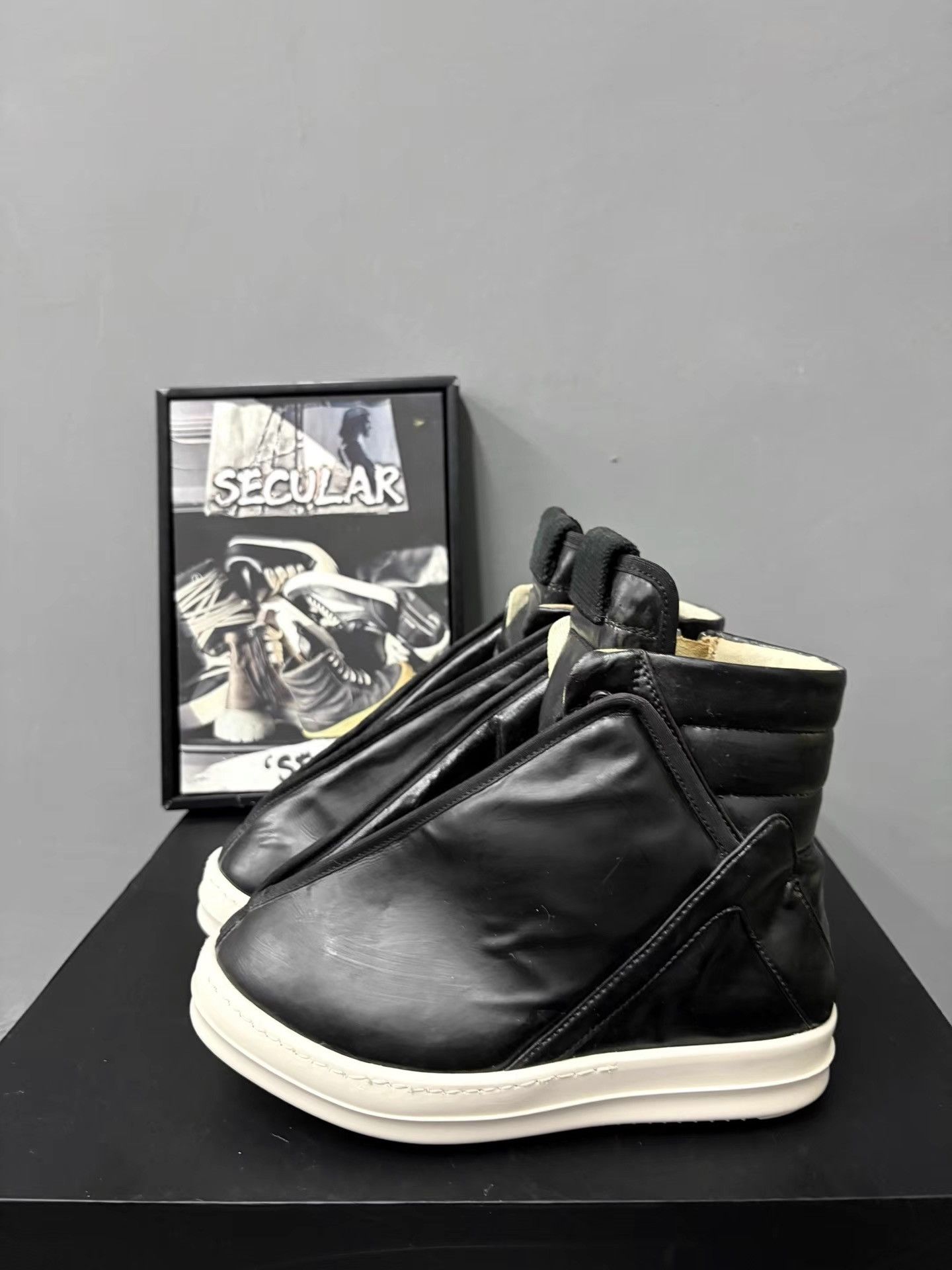 Rick Owens Rick Owens 17SS Leather Big Plane Hoof Dunk Closed Boots K34 Size US 6 / IT 36 - 2 Thumbnail