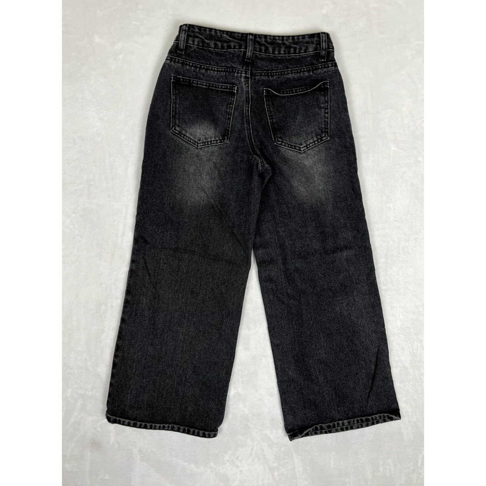 Vintage Edikted Wide Leg Jeans Womens Small Black Charcoal Wash Denim Size 28" / US 6 / IT 42 - 6 Thumbnail