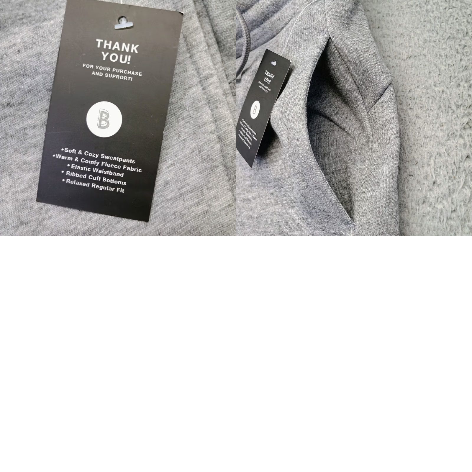 Vintage Bottomline Sweatpants Women M Gray Fleece Lined Soft Cozy Warm Elastic Waistband, Regular, Pockets, Inseam 29.25" | 100% Polyester Size 32" / US 10 / IT 46 - 8 Thumbnail