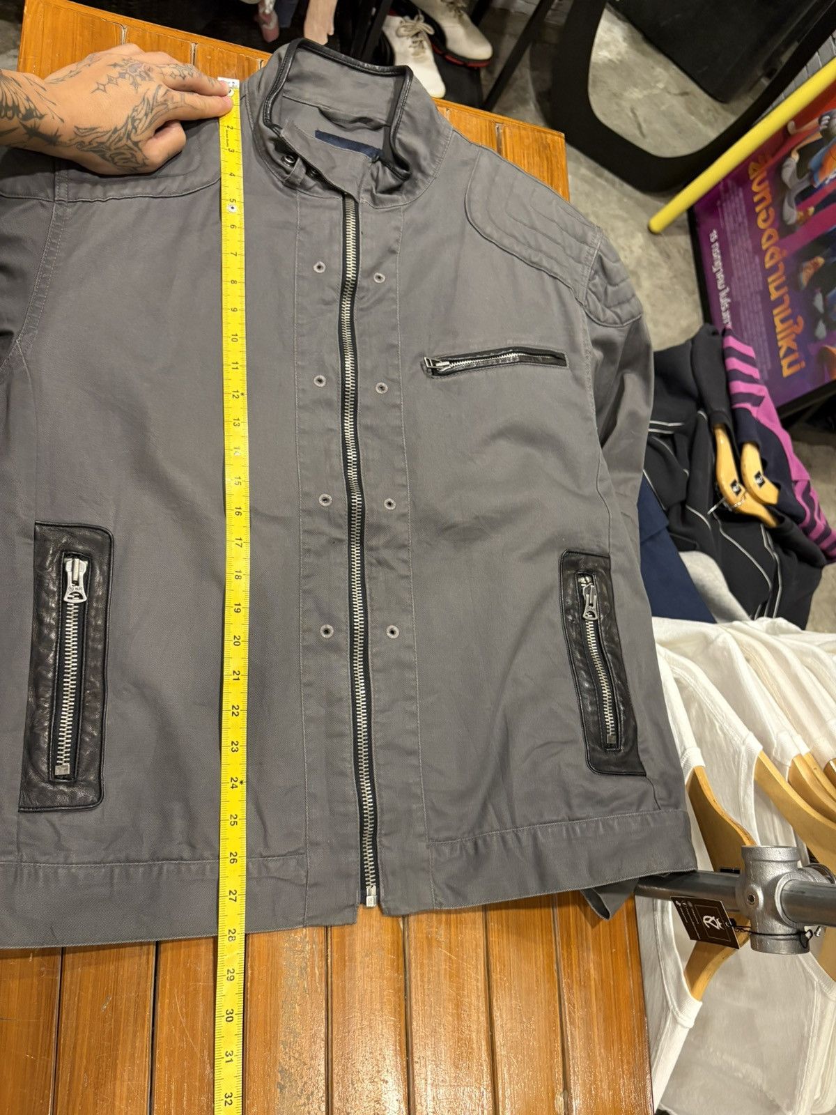 Nautica Vintage Y2K Nautica Charcoal Quilted Moto Jacket Size US XL / EU 56 / 4 - 14 Thumbnail