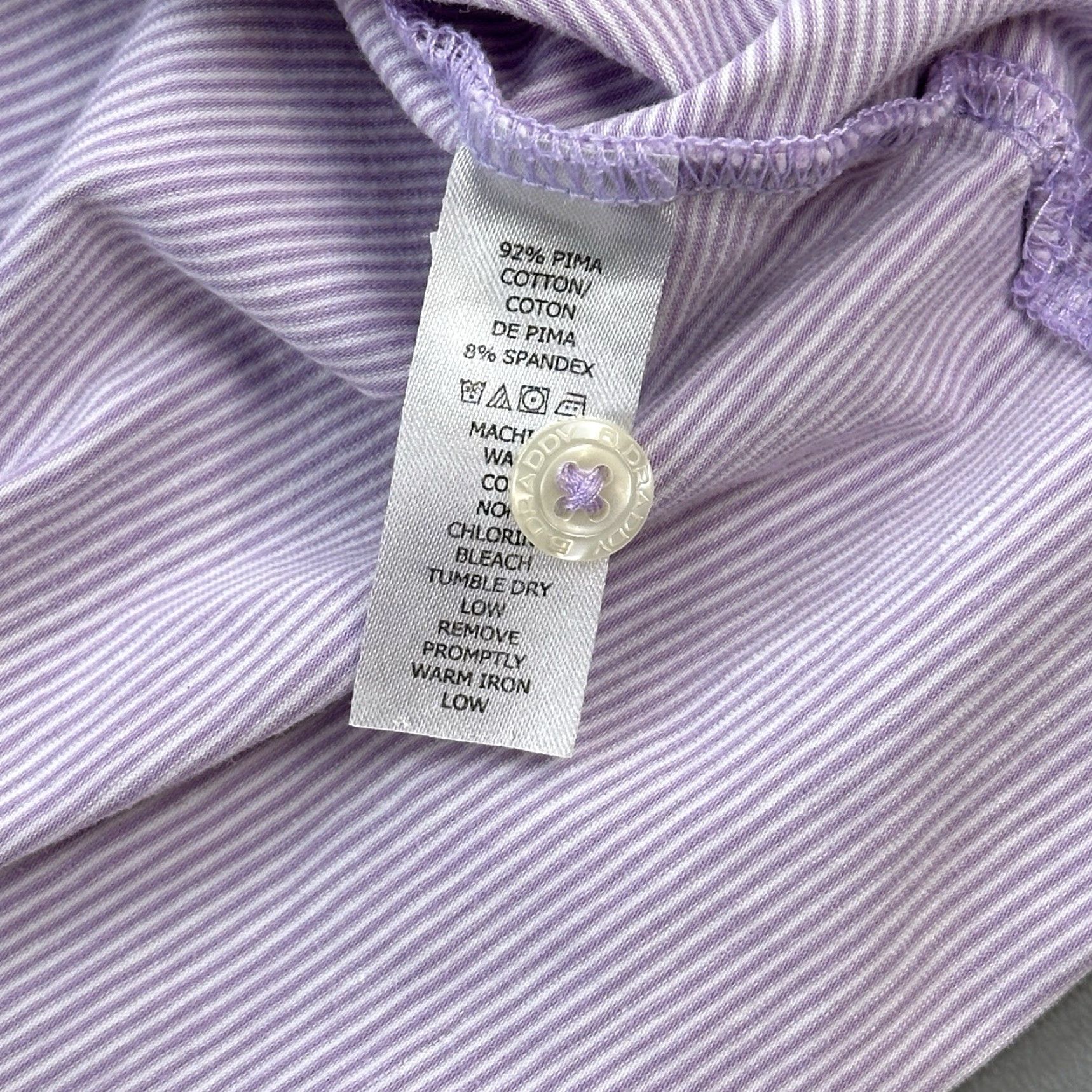 Vintage B Draddy Sport Polo Shirt Mens Large Purple Stripe Embroidered Performance Golf Shirt Size US L / EU 52-54 / 3 - 4 Thumbnail