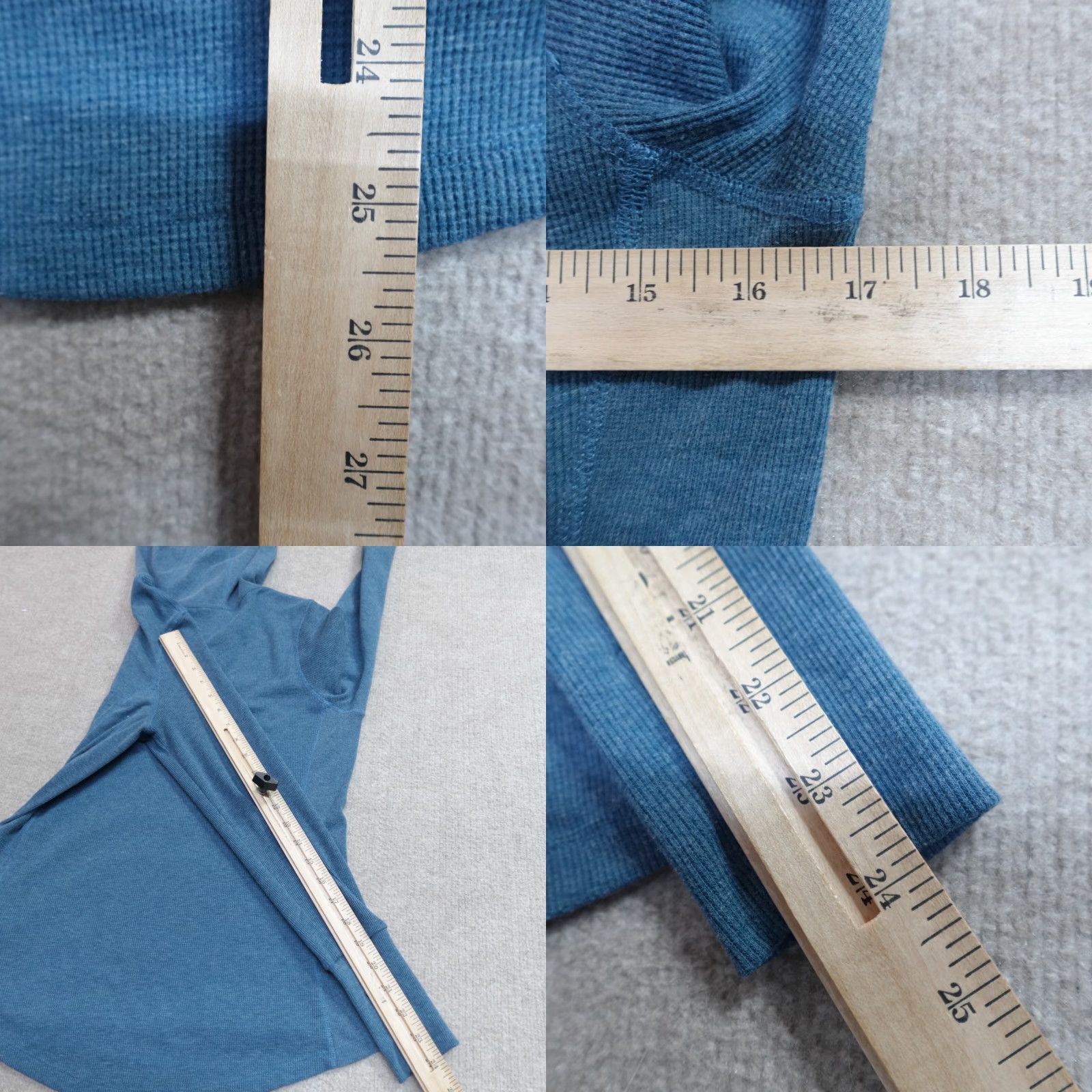 Vintage Title Nine Womens Sweater Medium Blue Ribbed Thermal Hoodie Size M / US 6-8 / IT 42-44 - 8 Thumbnail