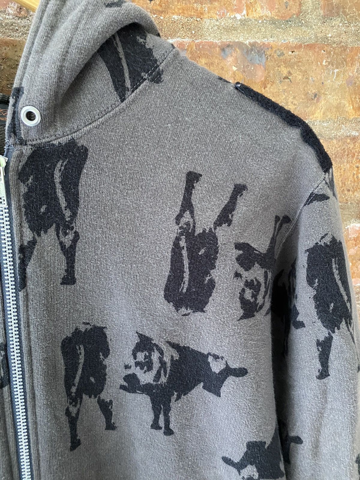 Undercover UNDERCOVER AW02 Witches Cell era 'cow' all over print hoodie Size US M / EU 48-50 / 2 - 7 Thumbnail
