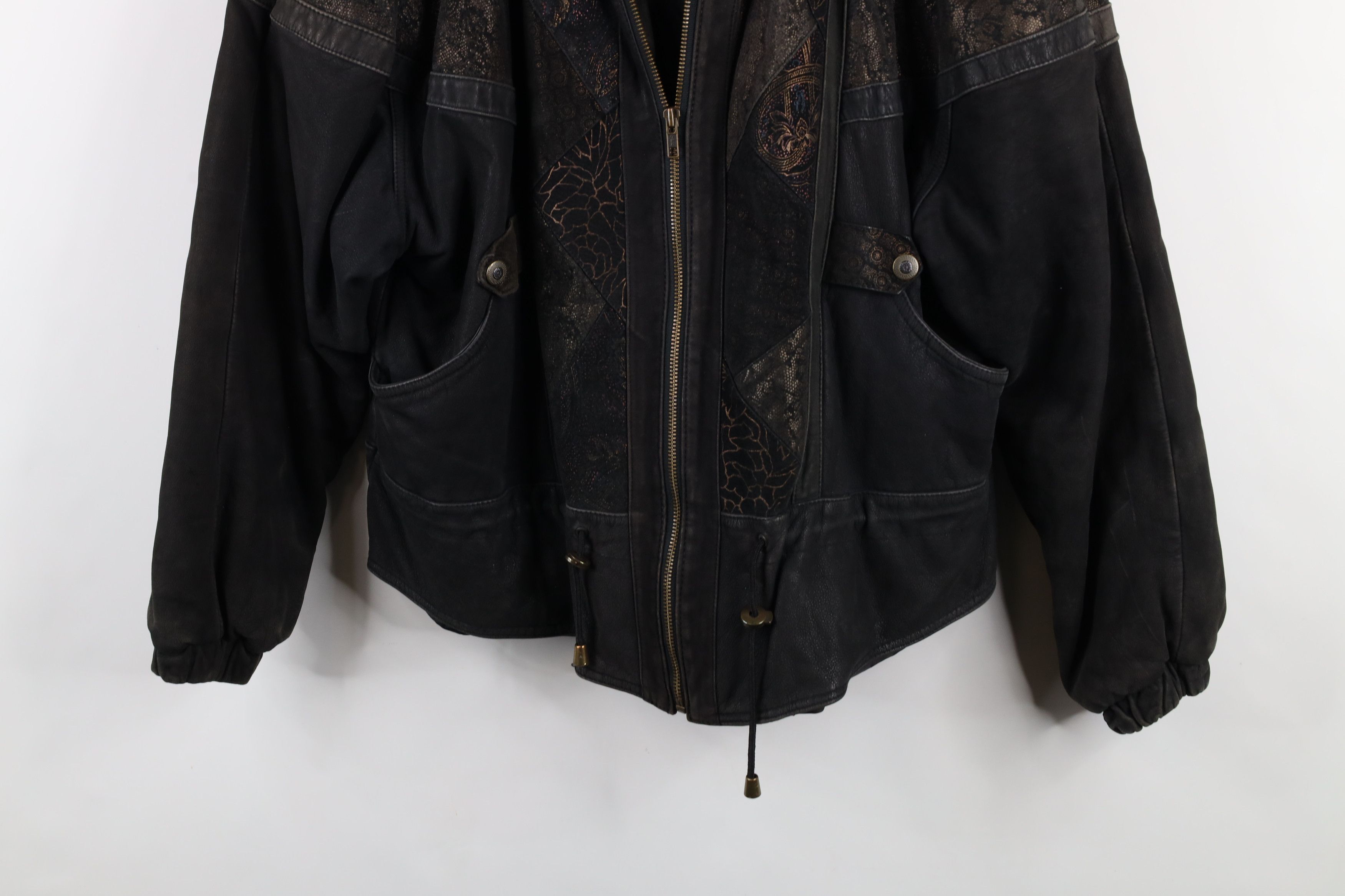 Vintage Vintage 90s Streetwear Paisley Suede Leather Bomber Jacket Size L / US 10 / IT 46 - 3 Thumbnail