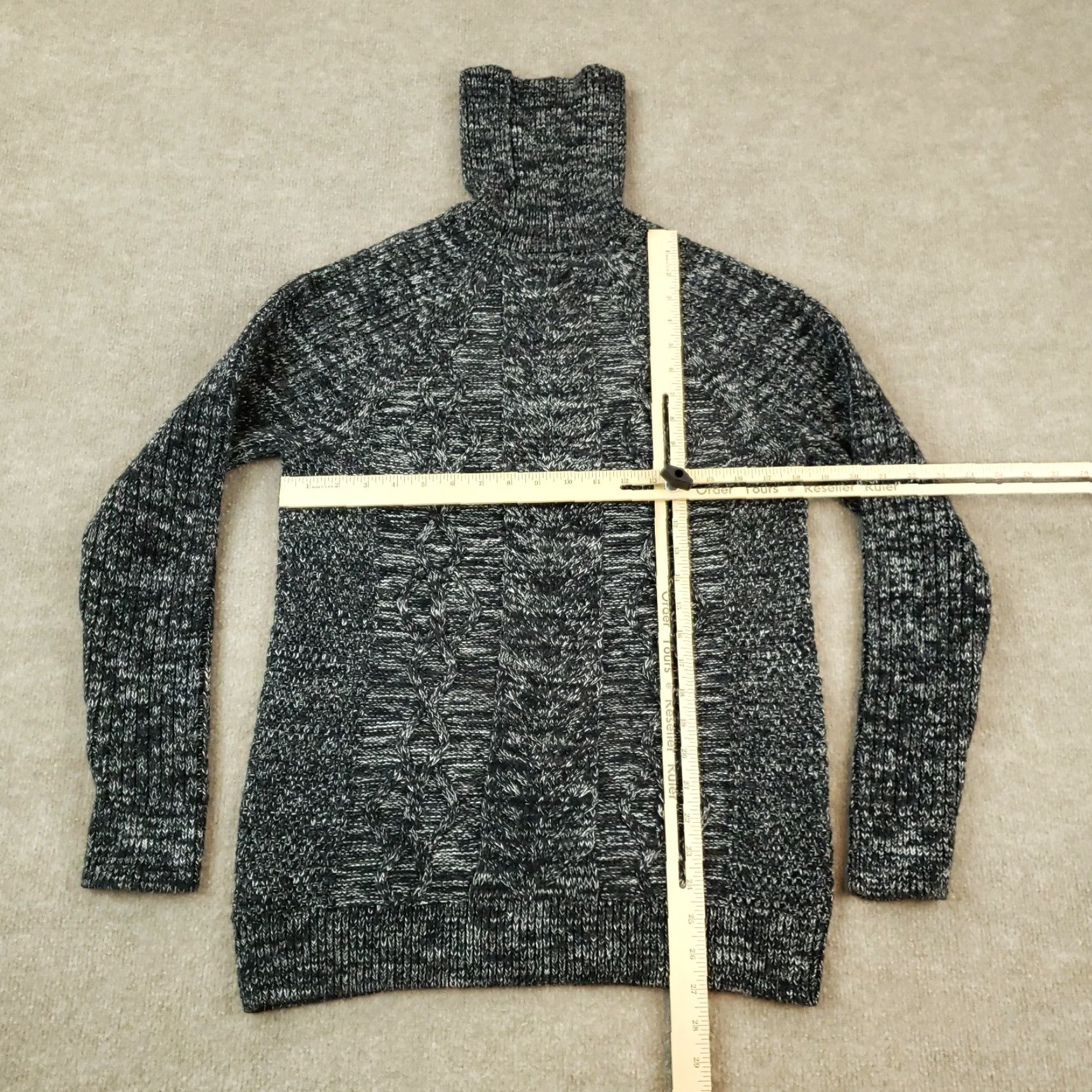 Express Womens Sweater Express Medium Black Gray Turtleneck Long Sleeve Casual Knit Size M / US 6-8 / IT 42-44 - 2 Thumbnail