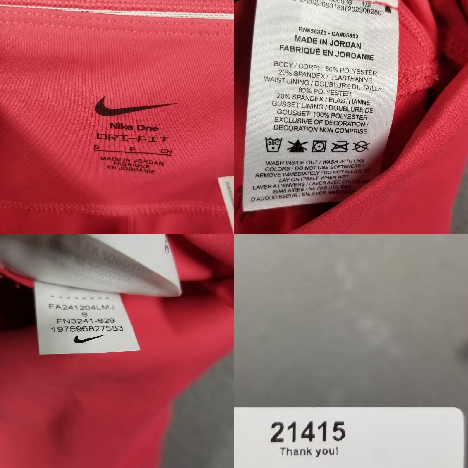Nike Nike Leggings One Women’s Small Pink High-Waisted Pockets 7/8 FN3241-629 NEW 0 Size 32" / US 10 / IT 46 - 8 Thumbnail
