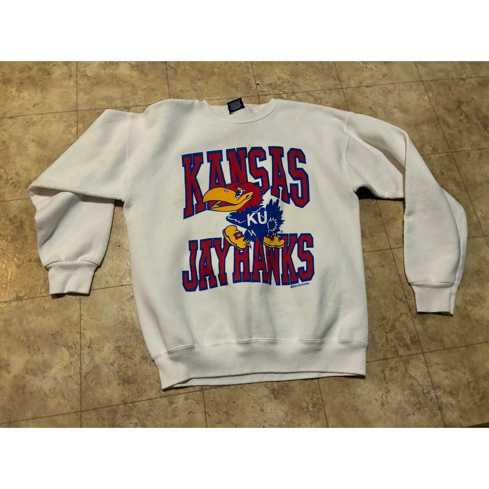 Jansport Vintage Kansas Jayhawks White Sweatshirt Jansport Large Size US L / EU 52-54 / 3 - 1 Thumbnail