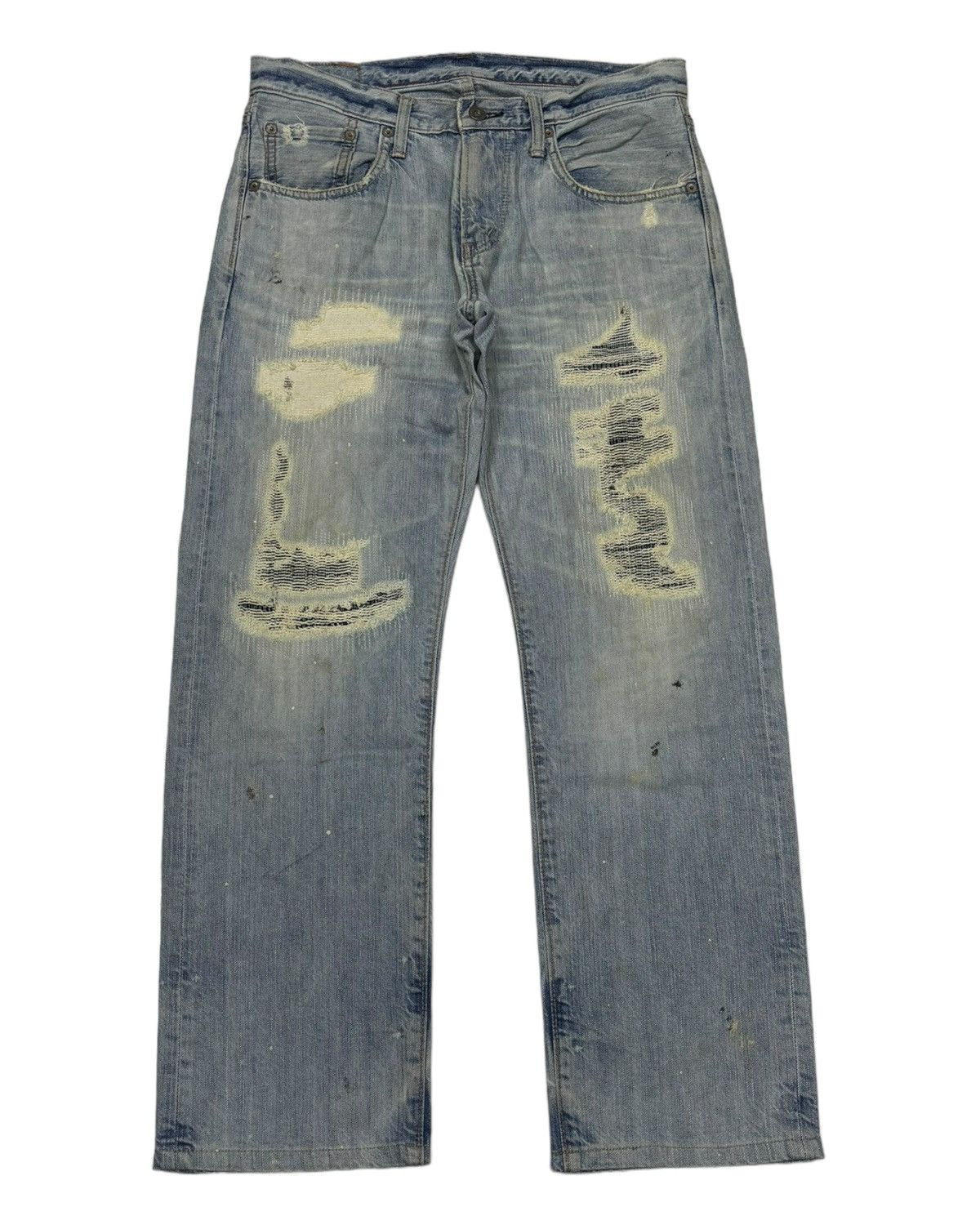 Edwin EDWIN 503 REBEL VINTAGE PATCHWORK DISTRESSED DENIM JEANS Size US 32 / EU 48 - 5 Thumbnail