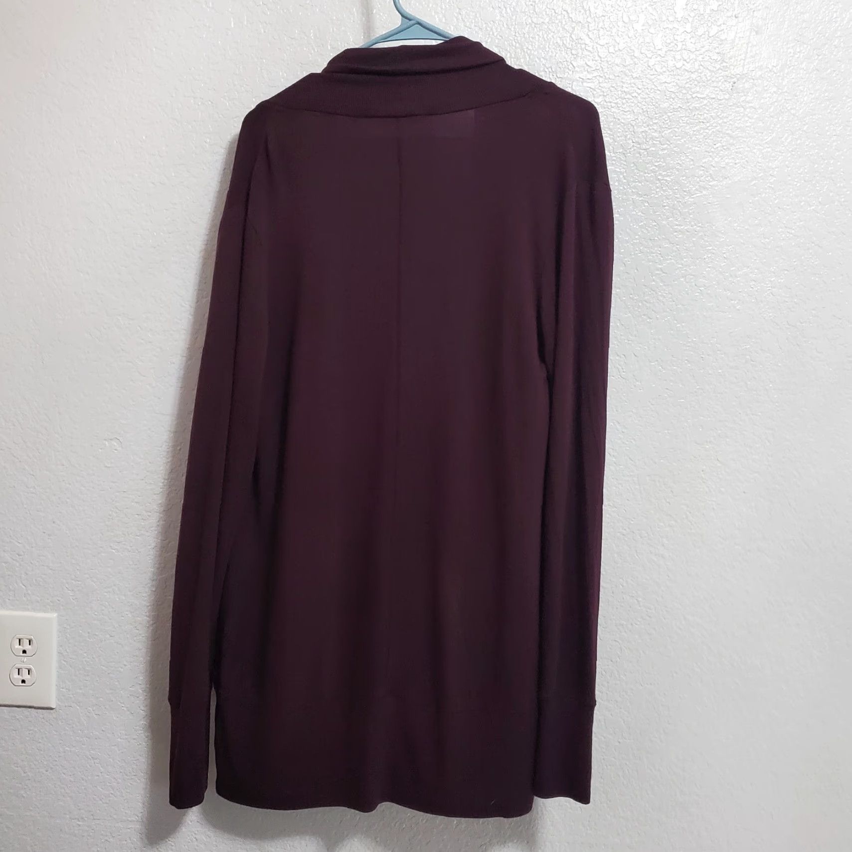Athleta Athleta Cardigan Womens S Plum Open Front Waterfall Pockets Thumbholes Modal Cardigan Womens S Purple Athleisure Fall Winter Size S / US 4 / IT 40 - 2 Thumbnail