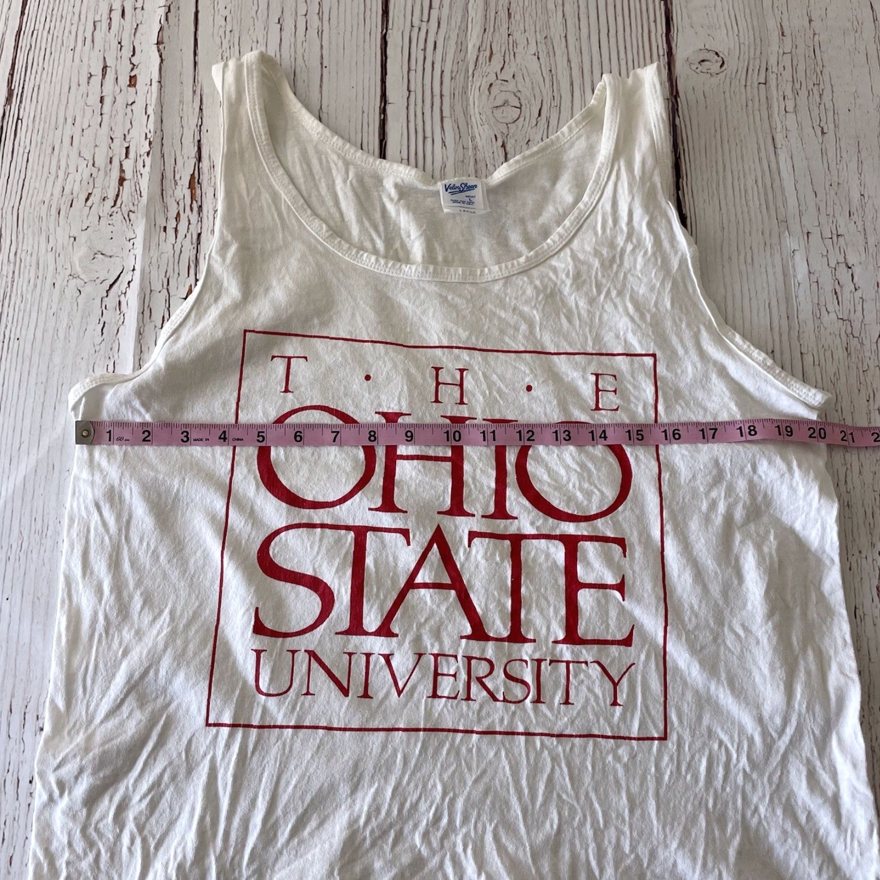 Velva Sheen VINTAGE Velva Sheen T-Shirt Ohio State University Sleeveless Tank Top Mens L White Shirt USA University Sleeveless Mens L Size US L / EU 52-54 / 3 - 3 Thumbnail
