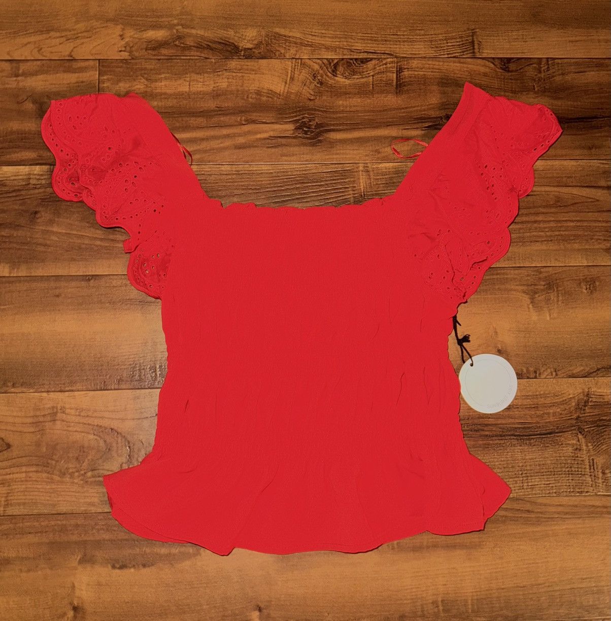 Other Women’s Red Lace Ruffle Crop Top Size L | Cute Y2K Going Out Size ONE SIZE - 4 Thumbnail