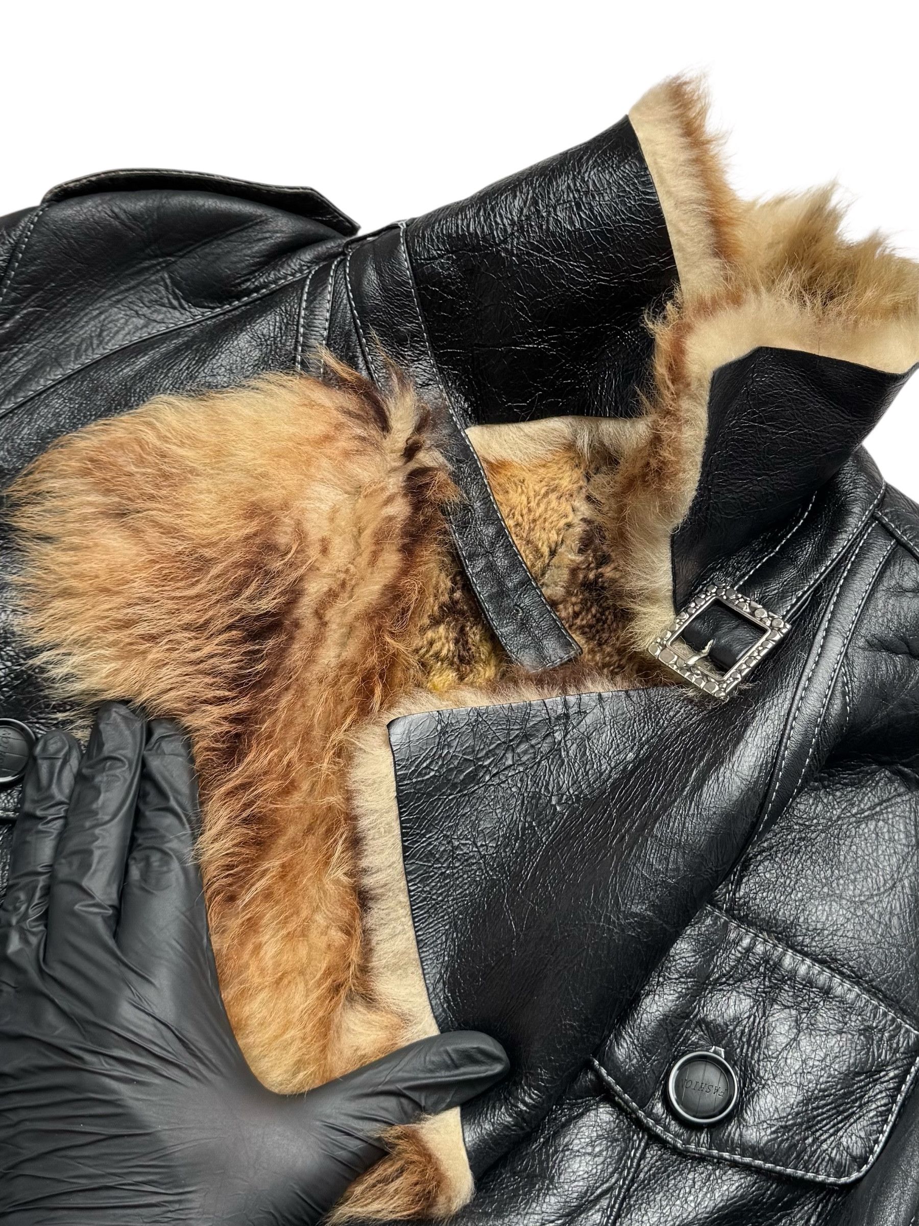 Vintage 90's Real Sheepskin Coat With Belt(V407) Size L / US 10 / IT 46 - 4 Thumbnail