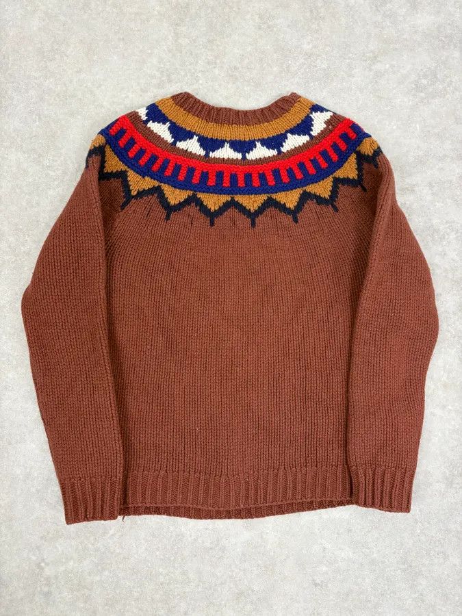Burberry Burberry Brown Wool Fair Isle Crewneck Sweater Size US XS / EU 42 / 0 - 6 Thumbnail