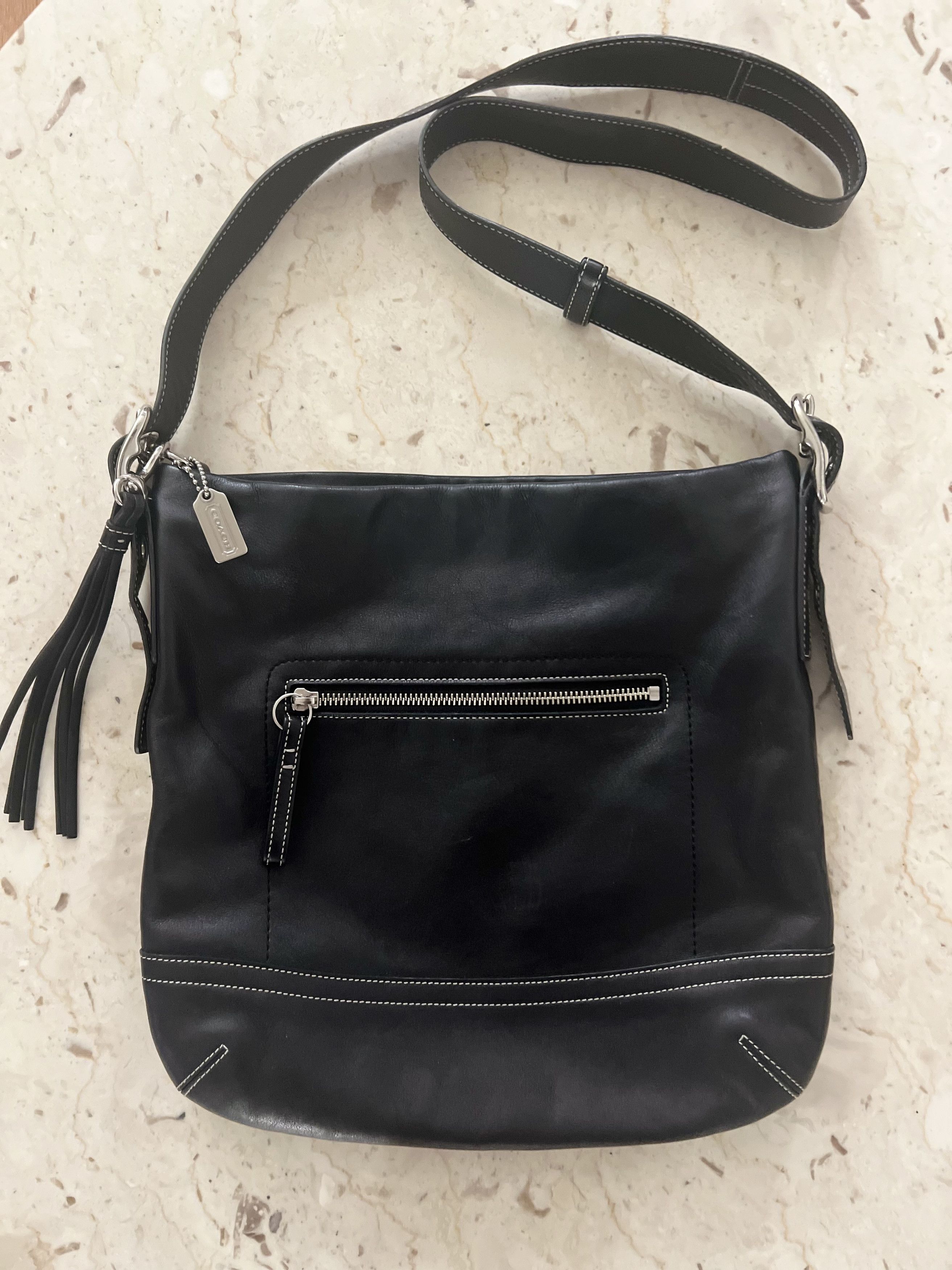 Coach COACH 1415 VINTAGE BLACK SOFT LEATHER TASSEL CROSSBODY Size ONE SIZE - 6 Thumbnail