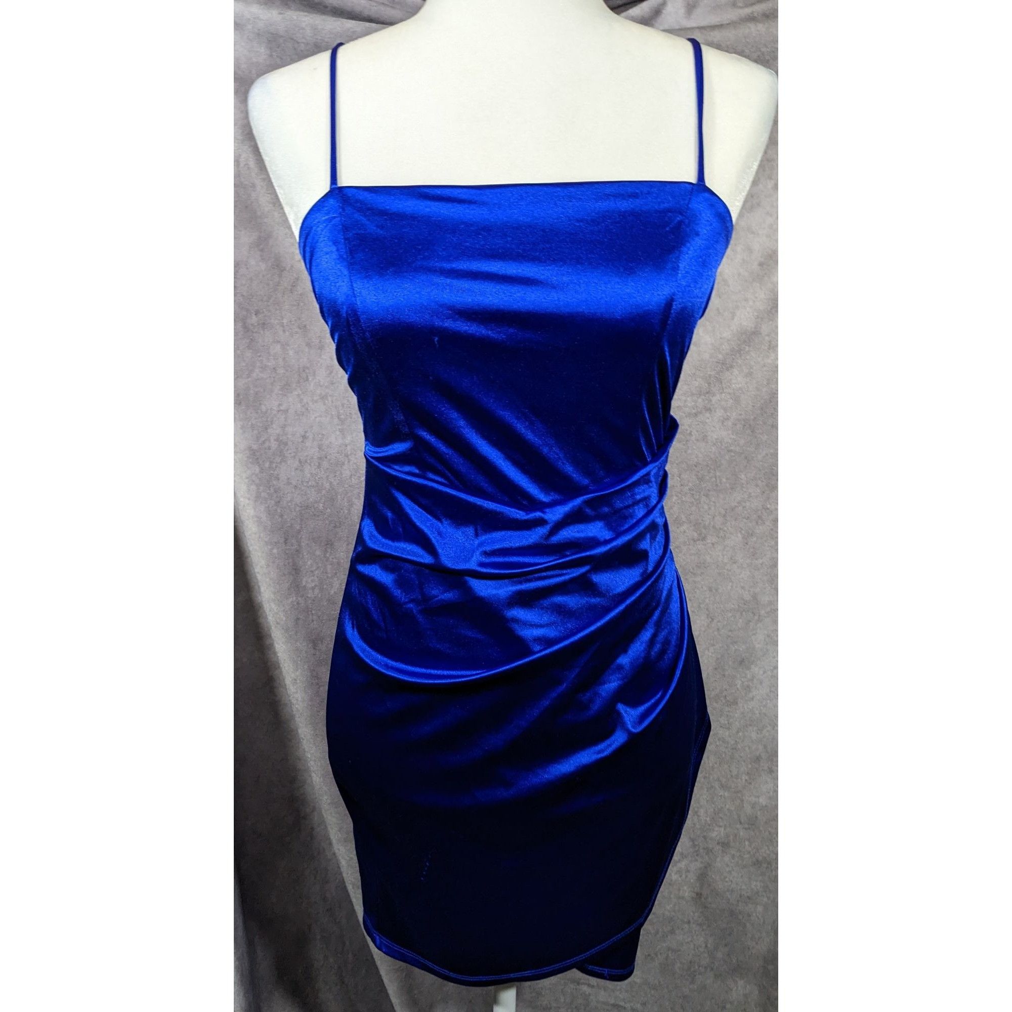 Other Emerald Sundae Electric Blue Gathered Waist Mini Dress Size Size S / US 4 / IT 40 - 5 Thumbnail
