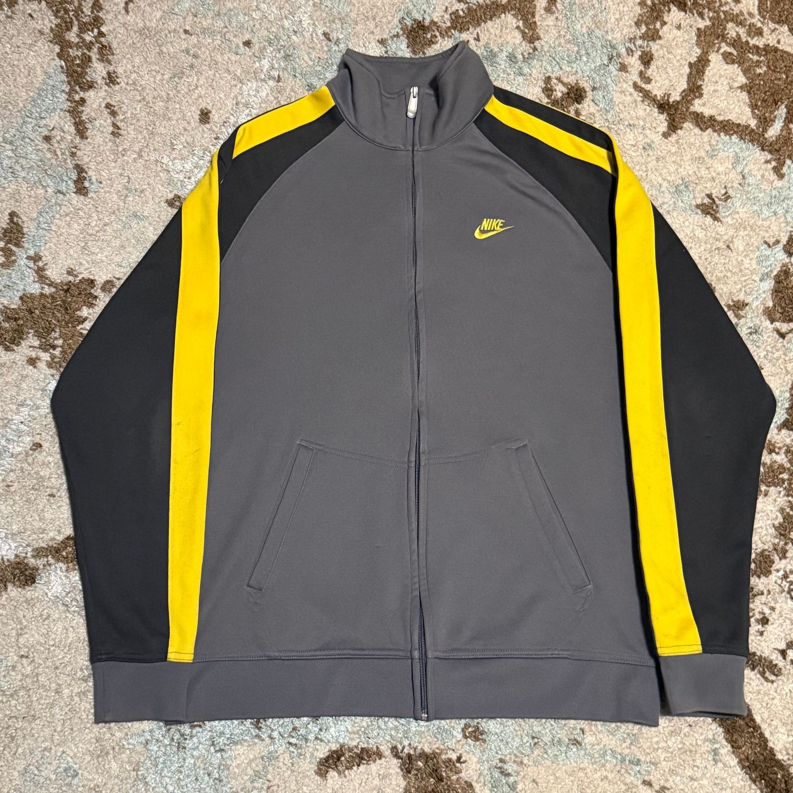 Nike Vintage Nike Track Jacket Gray/Yellow Size XL Y2K 2000s Size US XL / EU 56 / 4 - 1 Thumbnail