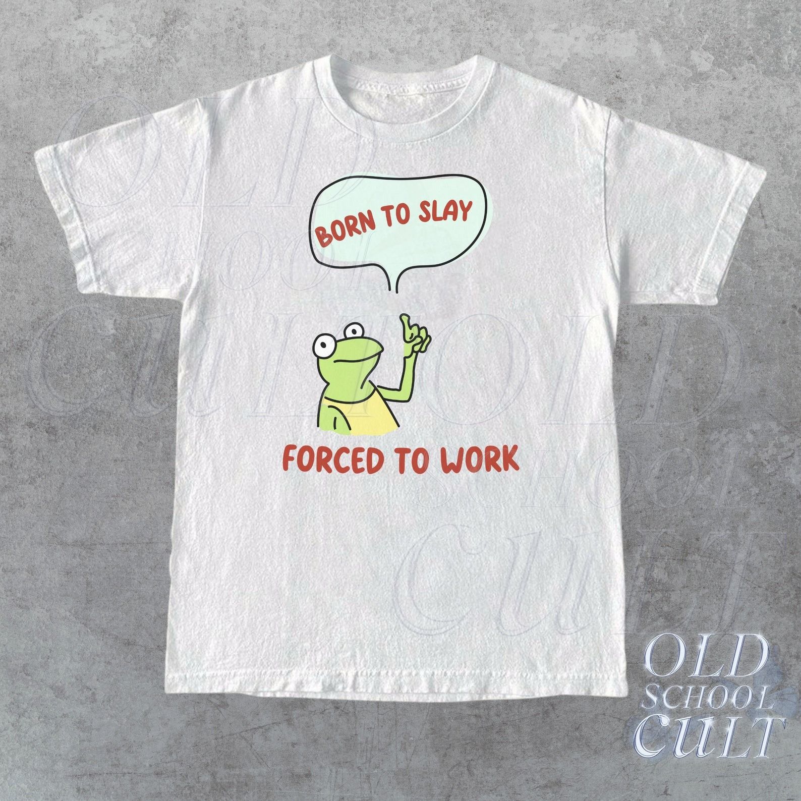 The Unbranded Brand Born To Slay Forced To Work Graphic T-Shirt Size US M / EU 48-50 / 2 - 3 Thumbnail
