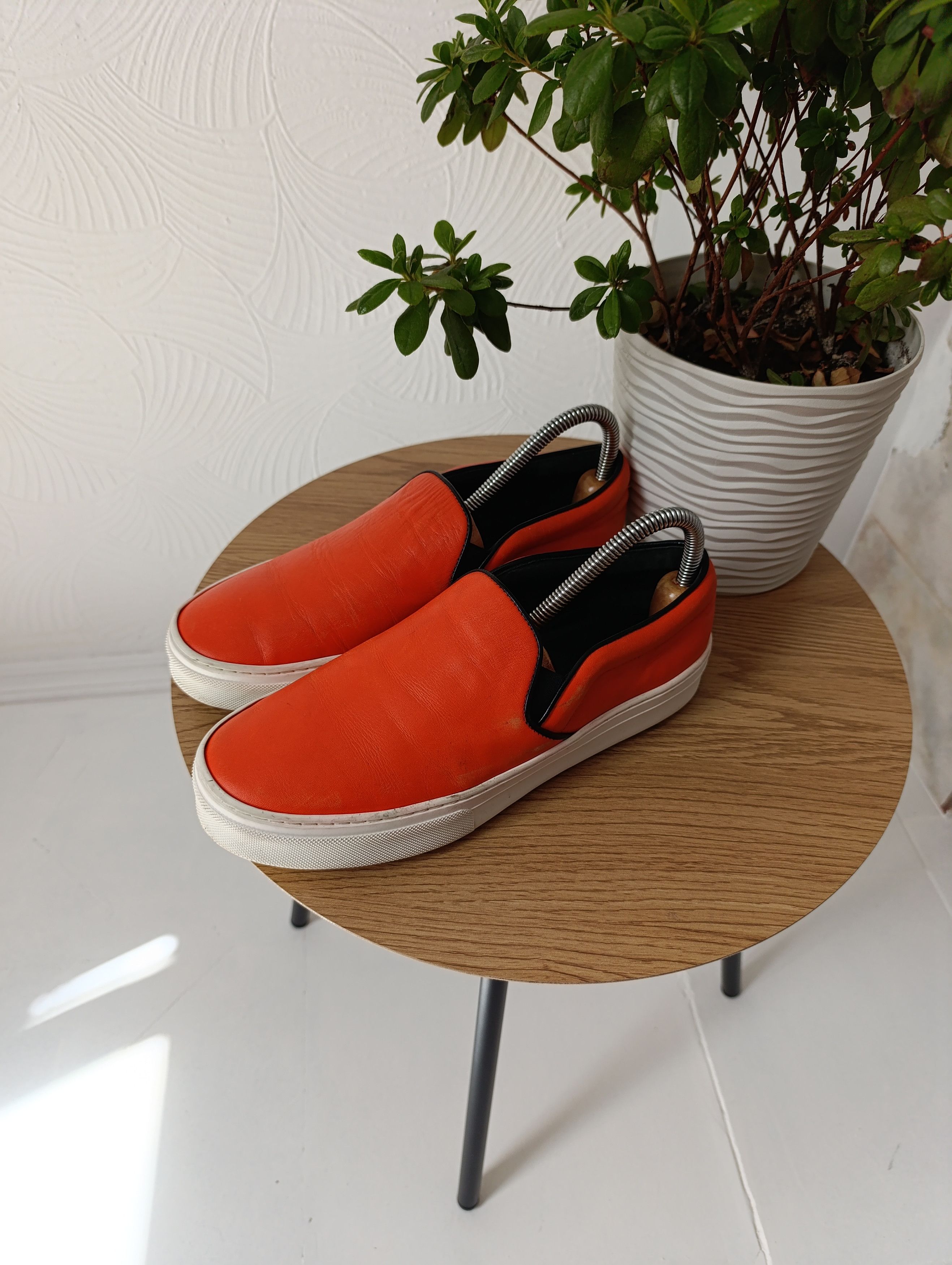 Celine CELINE LEATHER ORANGE SLIP-ON WOMENS SHOES Size US 8 / IT 38 - 1 Thumbnail