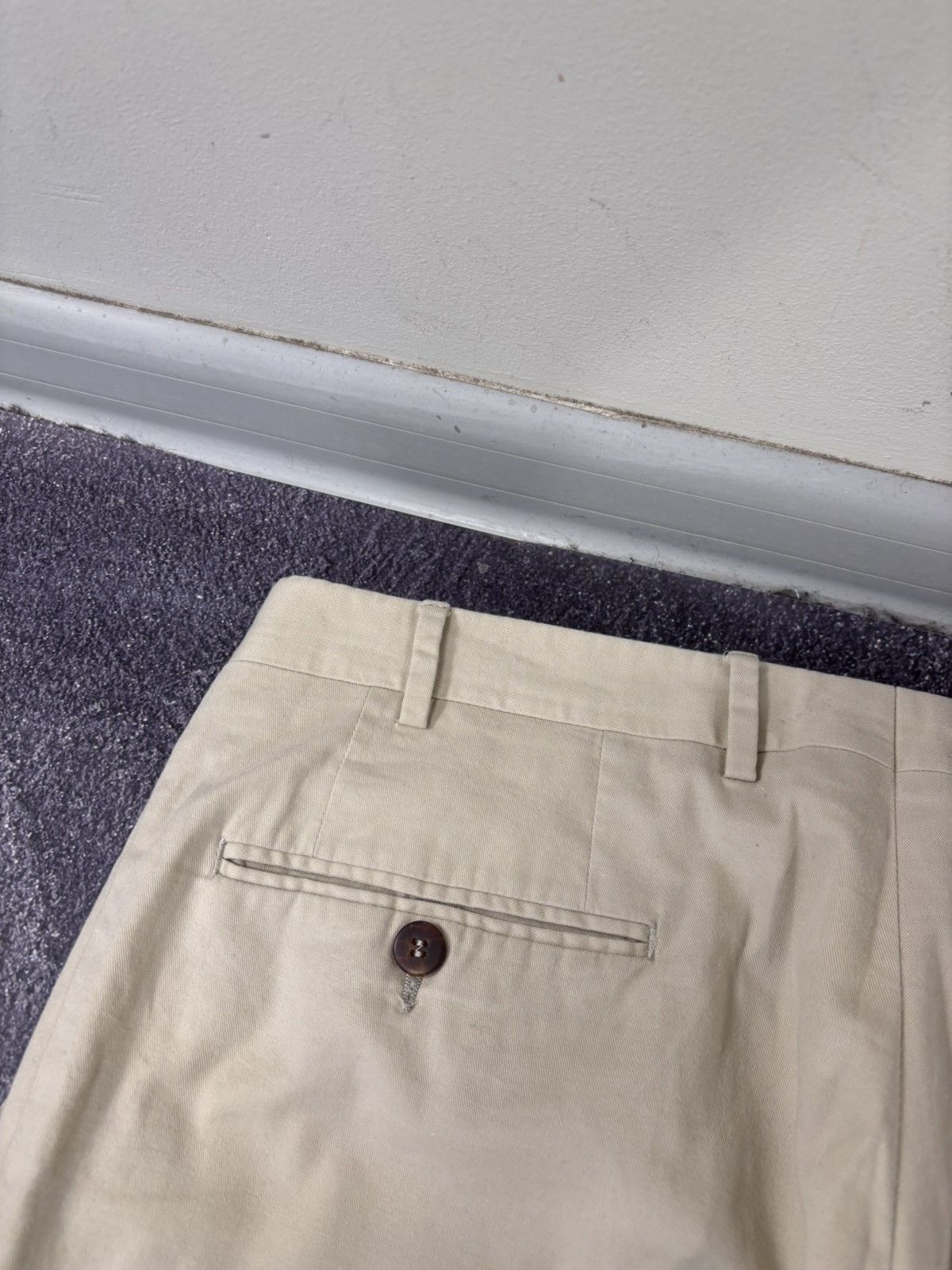 Canali Canali Men’s Ivory Cream Cotton Linen Stretch Chino Pants Size US 34 / EU 50 - 22 Thumbnail