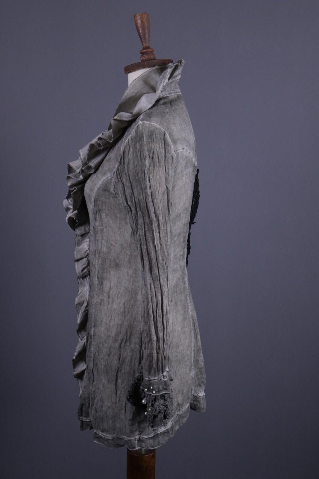 Designer Elisa Cavaletti Gray Wool Lagenlook Lightweight Coat Size L Size L / US 10 / IT 46 - 5 Thumbnail