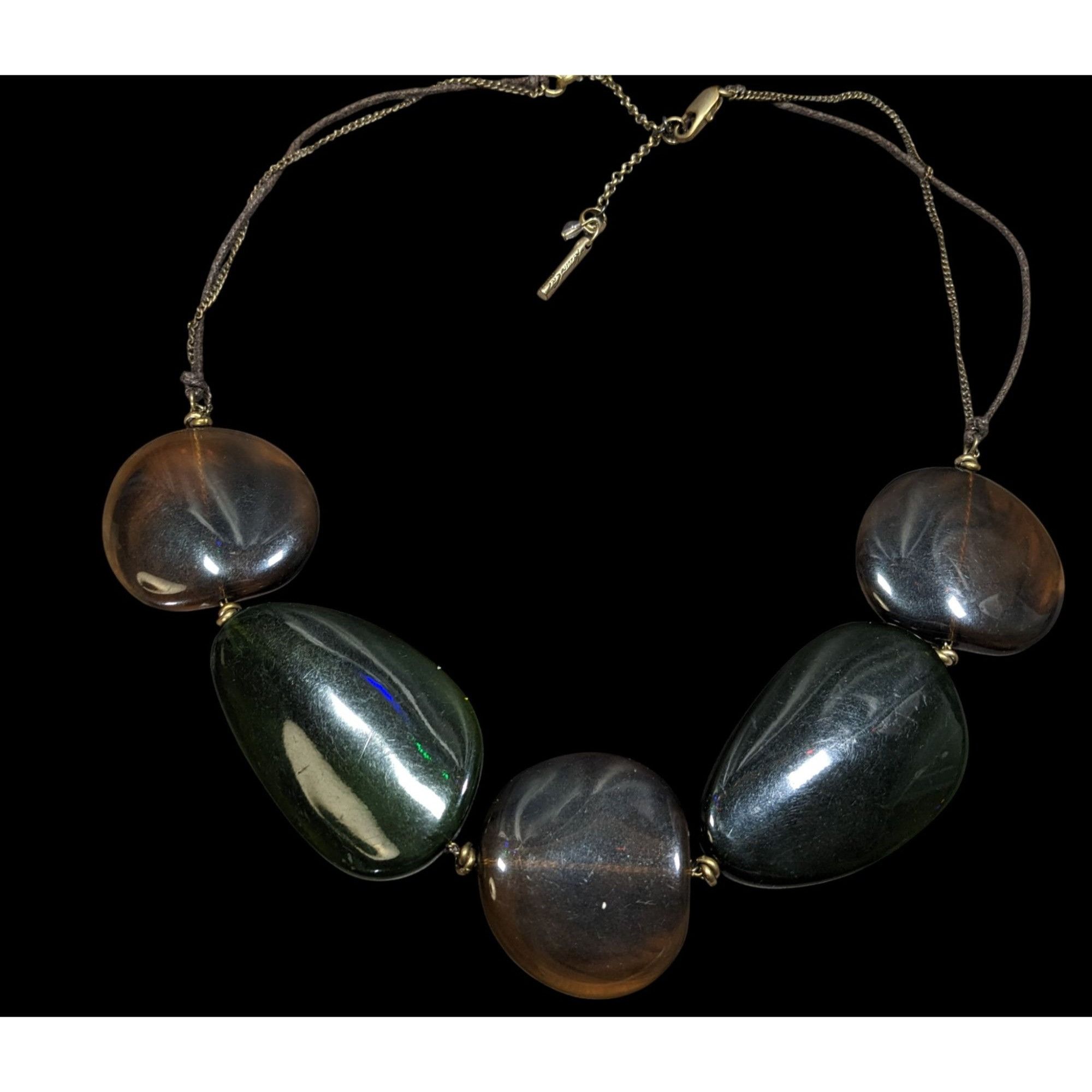 Kenneth Cole Kenneth Cole Brown & Green Beaded Statement Necklace With Ad Size ONE SIZE - 1 Thumbnail