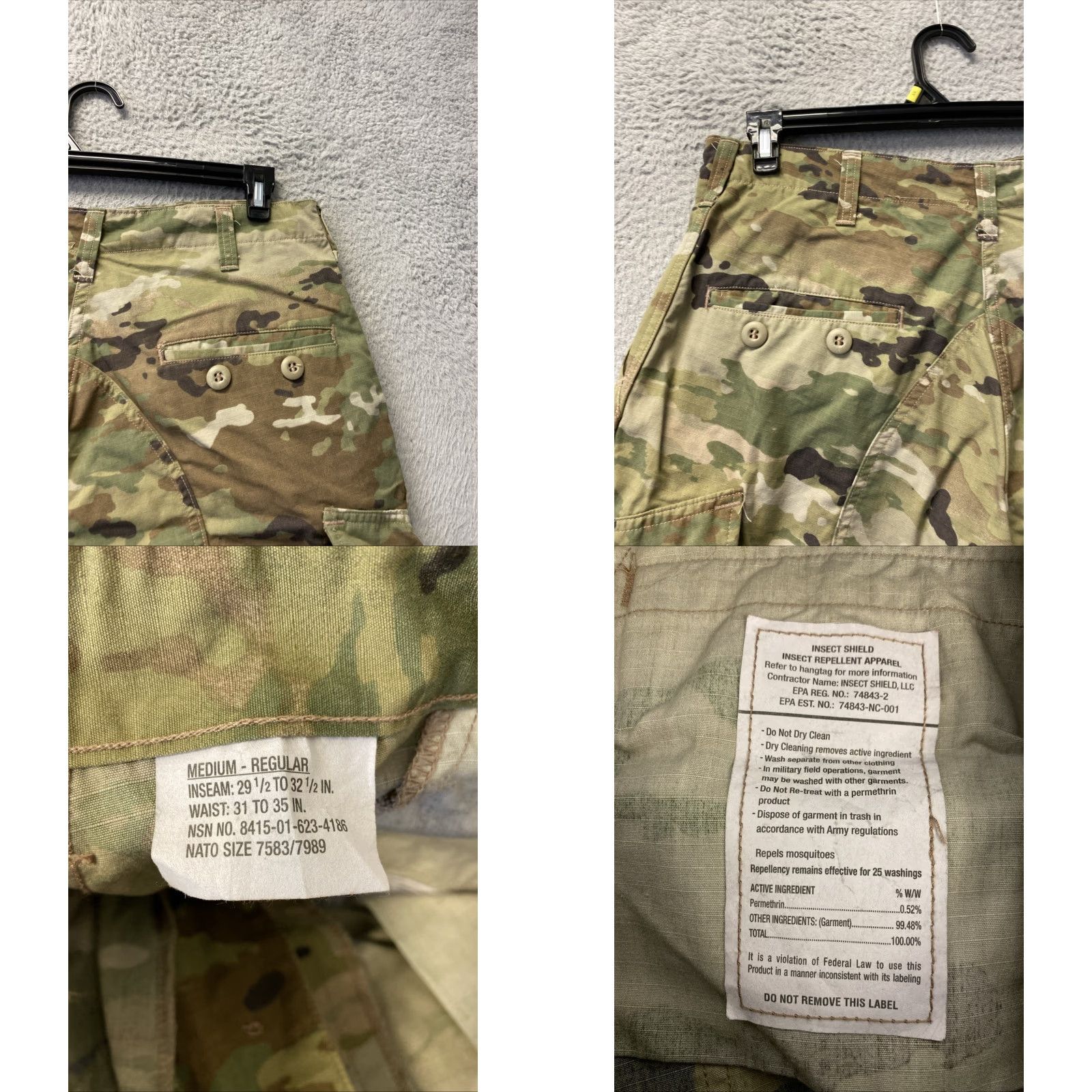Vintage VINTAGE Pinebelt Military Cargo Pants U.S. Woodland Camo Men’s Regular Medium Insect Repellent Outdoor Size US 31 - 8 Thumbnail