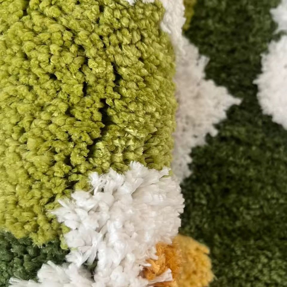 Handmade Daisy Flowers Tufting Bathroom Bedroom Rug Carpet Size ONE SIZE - 6 Thumbnail