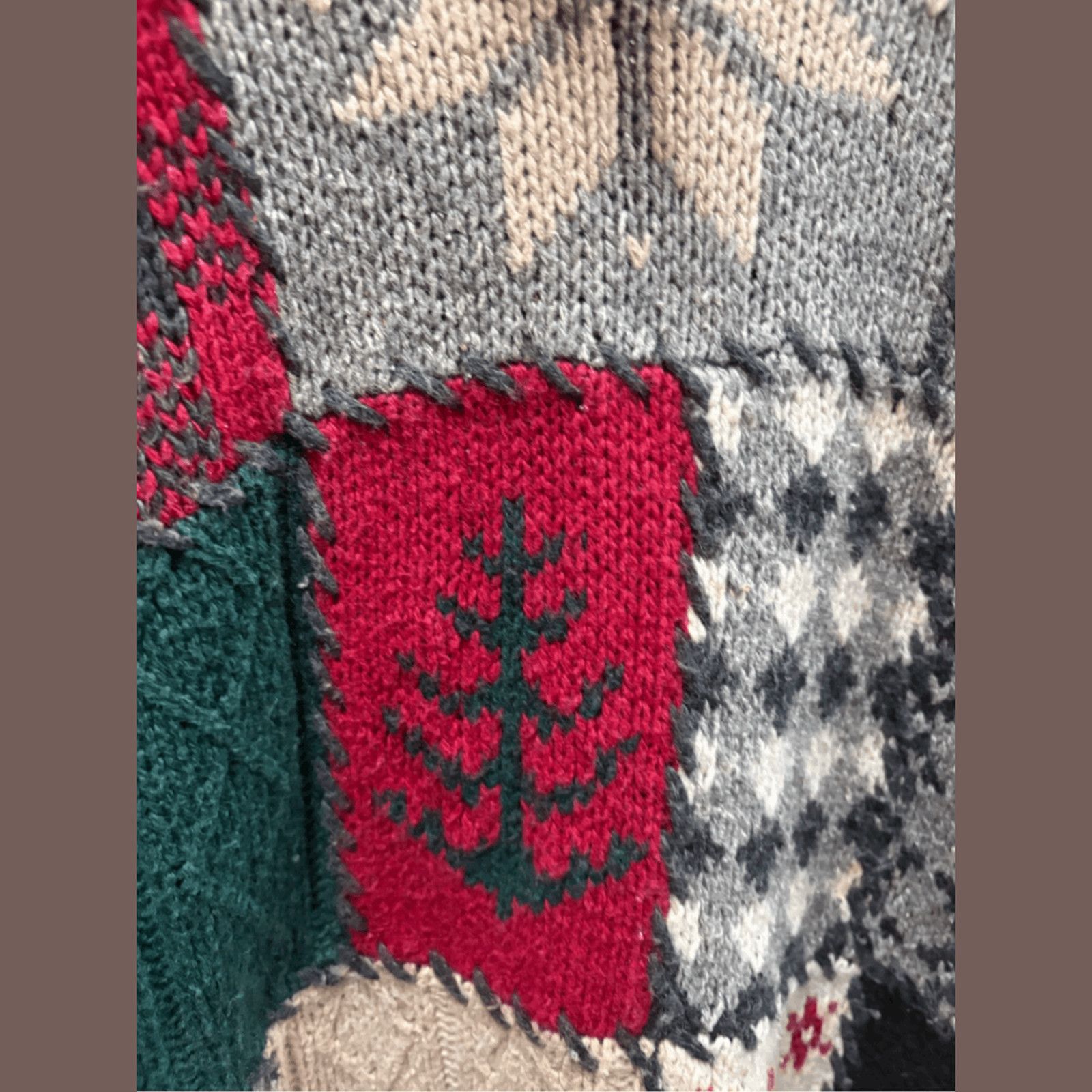 High Sierra × Vintage VTG Patchwork Sweater | High Sierra Holiday Knit | 90s Cozy Size US S / EU 44-46 / 1 - 5 Thumbnail