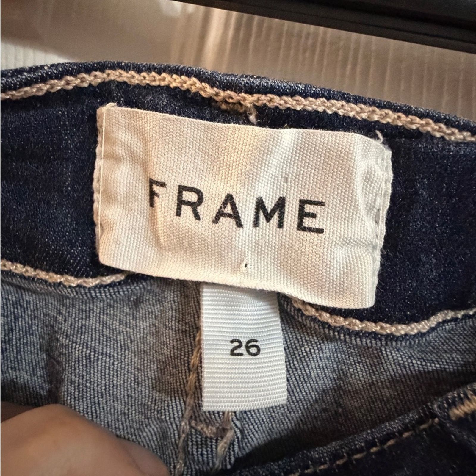 Frame FRAME Le Crop Mini Boot Jeans Womens 26 Dark Wash Size 26" / US 2 / IT 38 - 3 Thumbnail