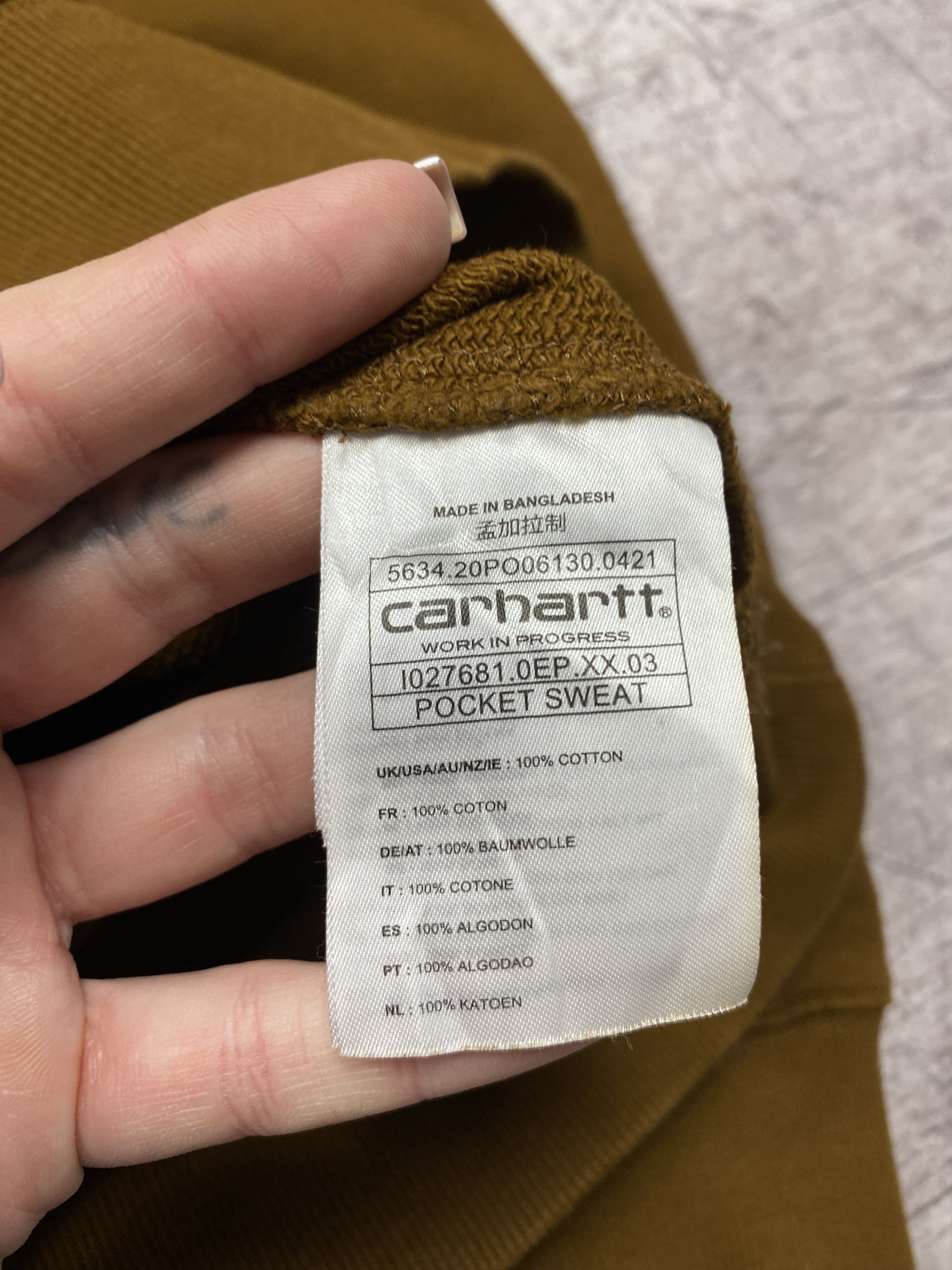 Carhartt Wip Carhartt Wip Mens Pocket Sweatshirt Size US M / EU 48-50 / 2 - 5 Thumbnail