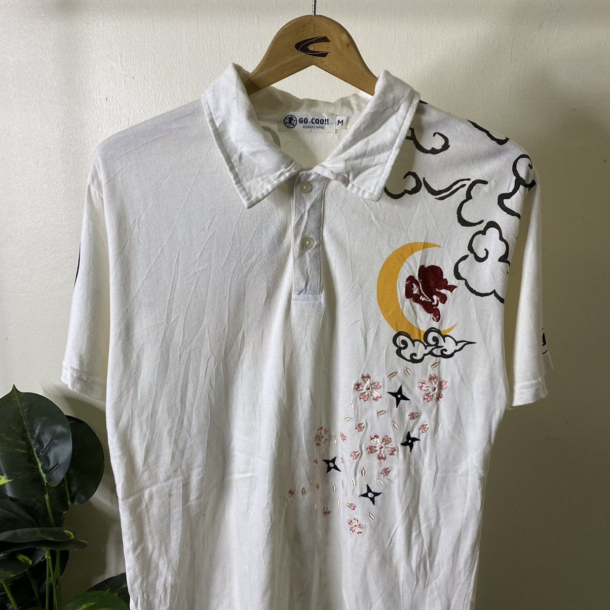 Japanese Brand Go Coo Monkey Made Karakuri Tamashii Sukajan Style Polo Tee Size US M / EU 48-50 / 2 - 7 Thumbnail