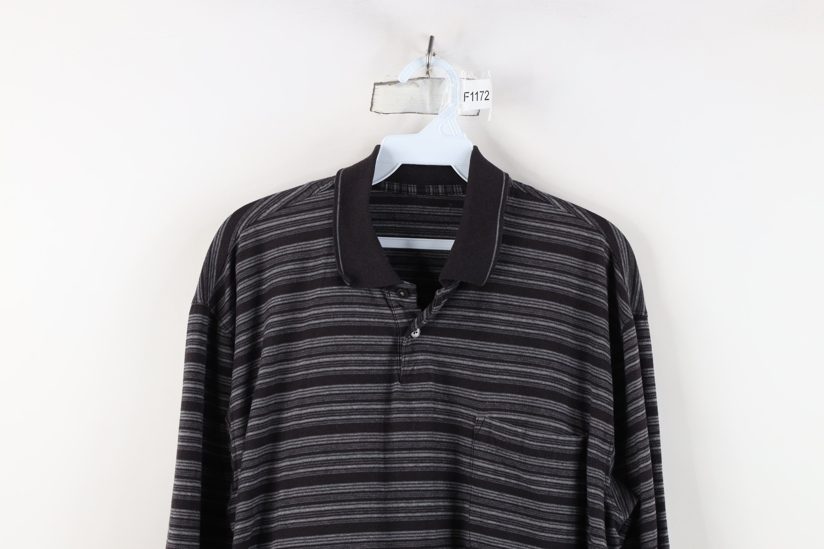 Vintage Vintage 90s Streetwear Striped Knit Long Sleeve Polo Shirt Size US M / EU 48-50 / 2 - 2 Thumbnail