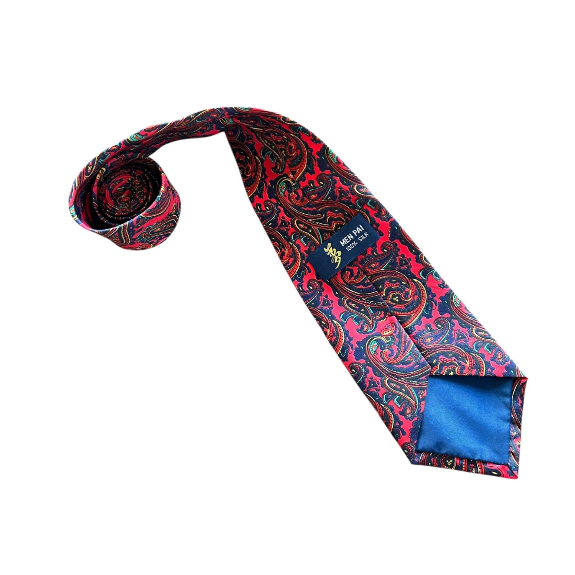 Other Sarra 100% Silk Men Pai Vibrant Novelty Paisley Neck Tie Size ONE SIZE - 3 Thumbnail