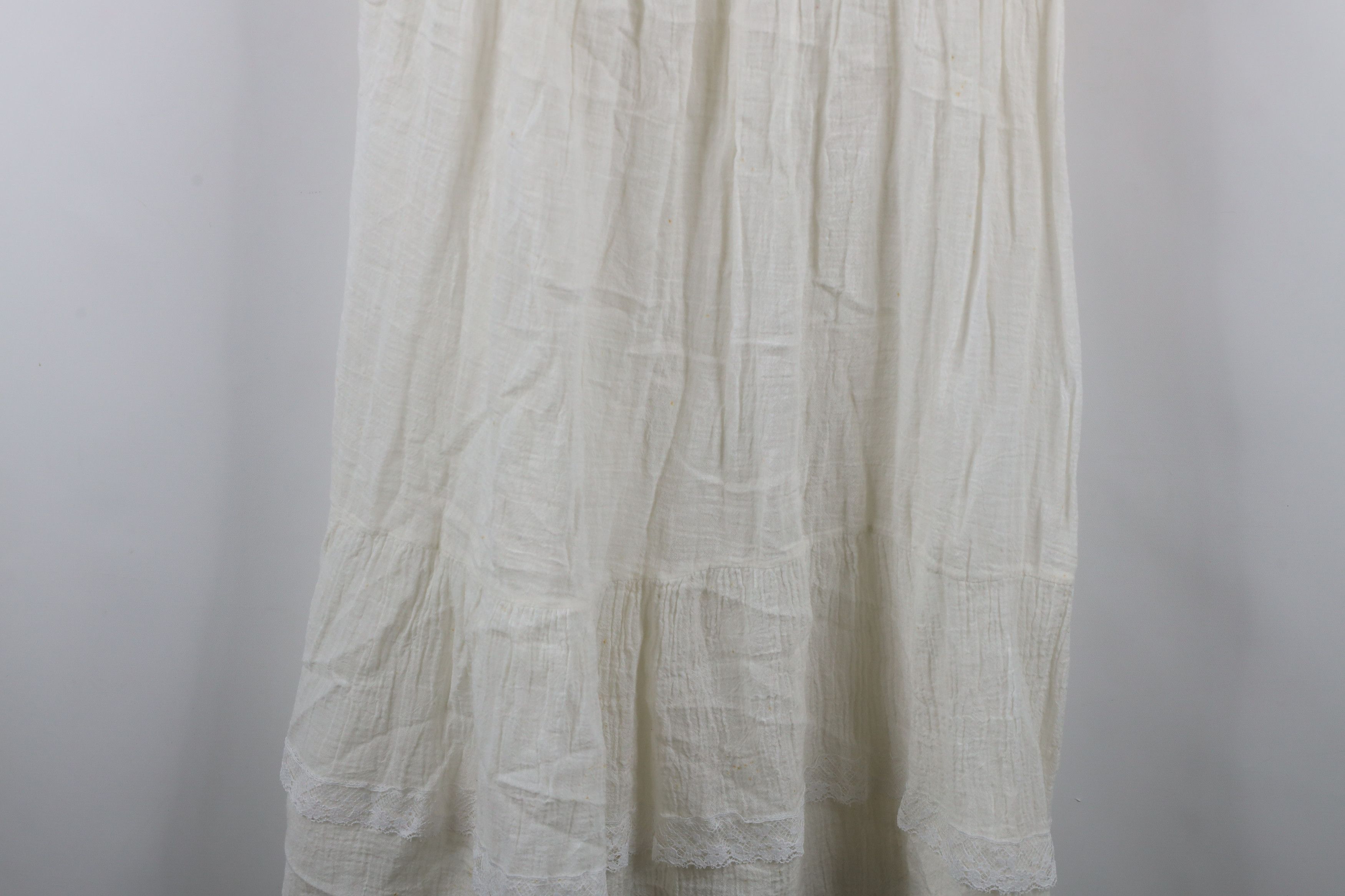Vintage Vintage 60s 70s Prairie Farmhouse Gauzy Cotton Lace Dress Size XXL / US 16-18 / IT 52-54 - 6 Thumbnail