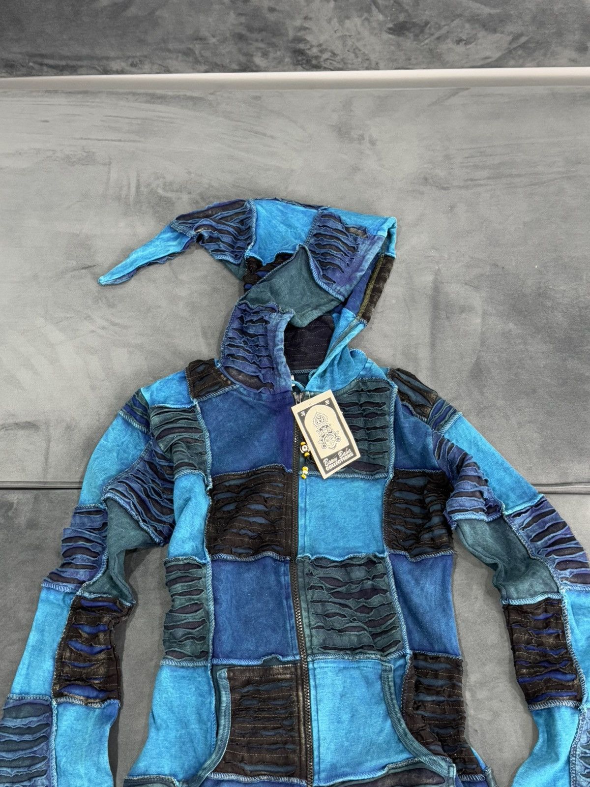Other Y2K Patchwork Nepal New Distressed Zip Hoodie Size M / US 6-8 / IT 42-44 - 2 Thumbnail